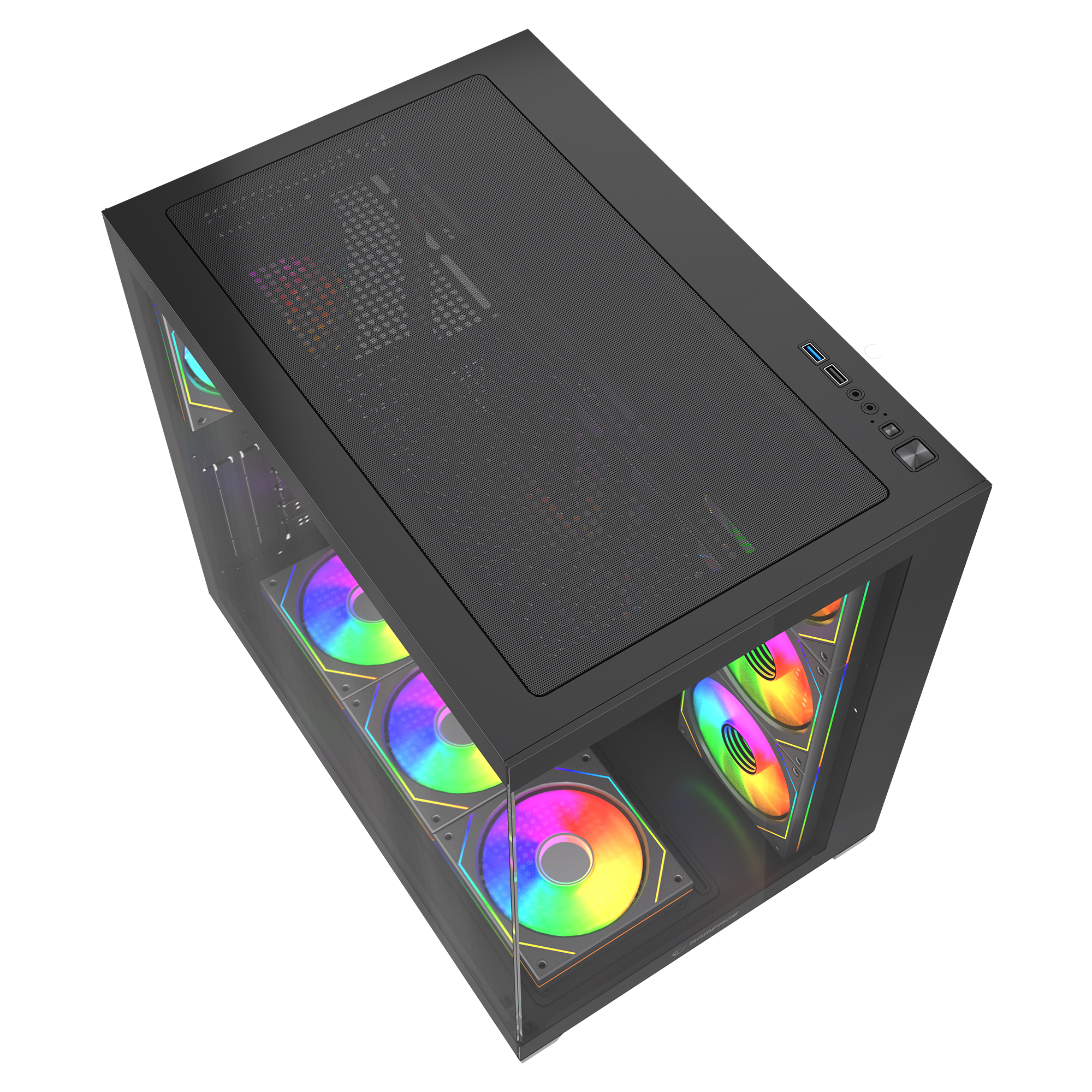 750W 80 Plus Bronze Temperli Camlı 7x12cm ARGB Fan ATX Mid-T Oyuncu Kasası