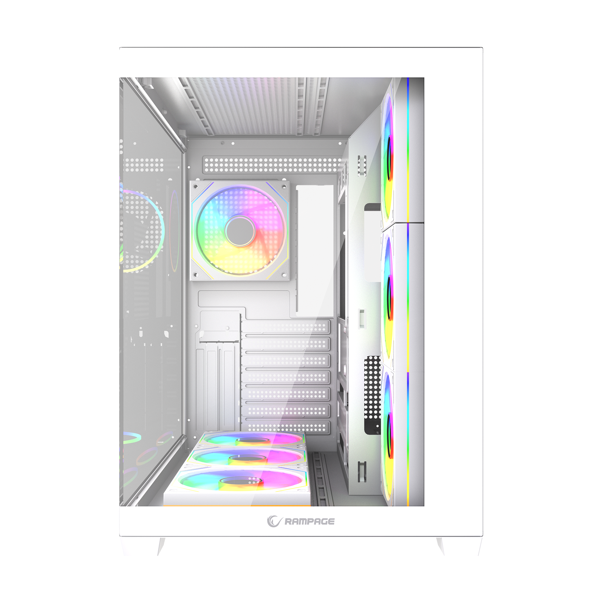 750W 80 Plus Bronze Temperli Camlı 7x12cm ARGB Fan ATX Mid-T Oyuncu Kasası