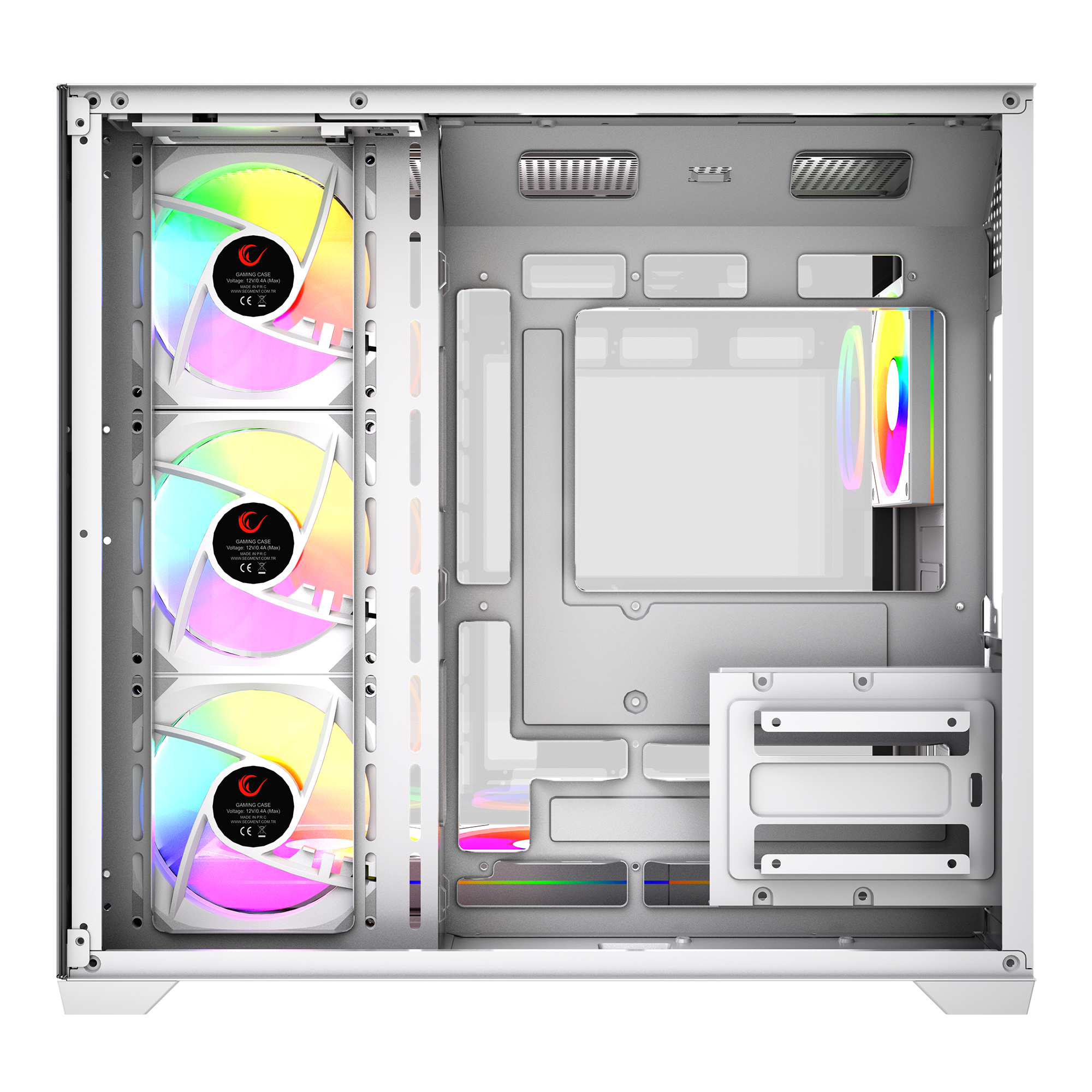 750W 80 Plus Bronze Temperli Camlı 7x12cm ARGB Fan ATX Mid-T Oyuncu Kasası