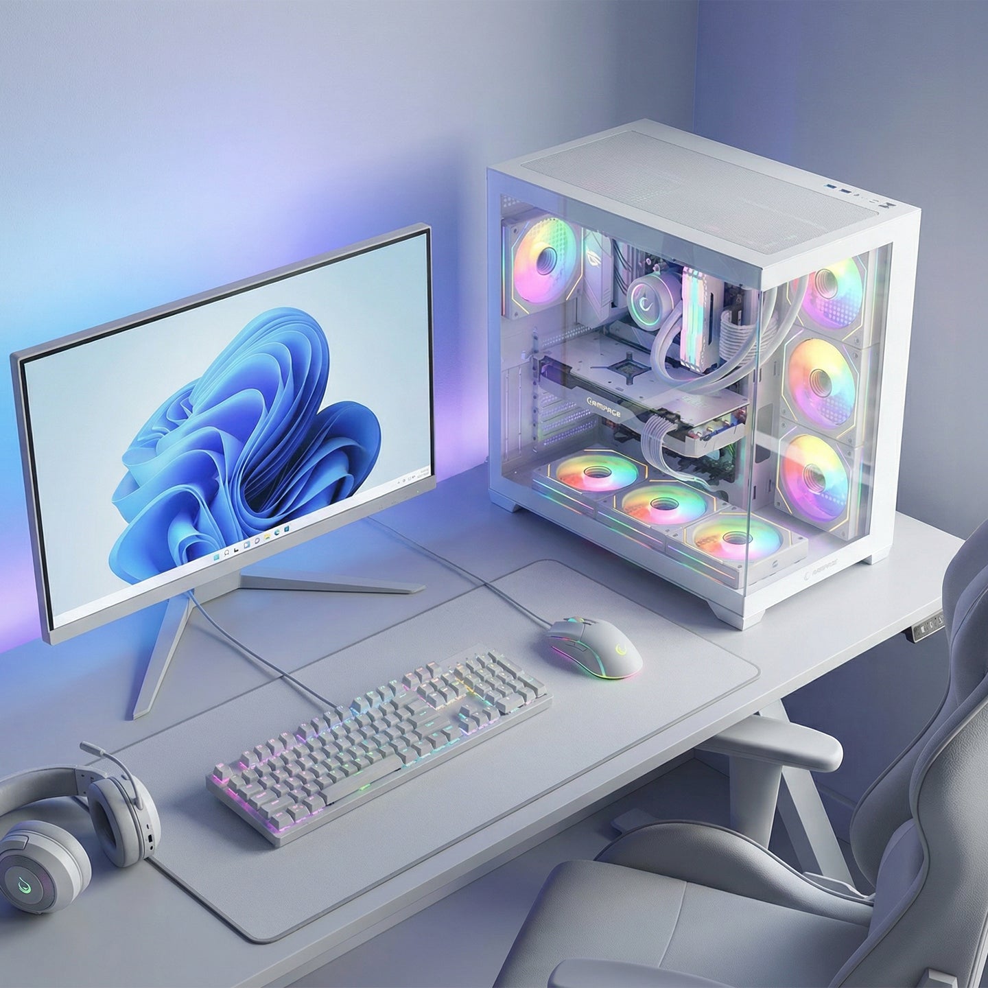 750W 80 Plus Bronze Temperli Camlı 7x12cm ARGB Fan ATX Mid-T Oyuncu Kasası