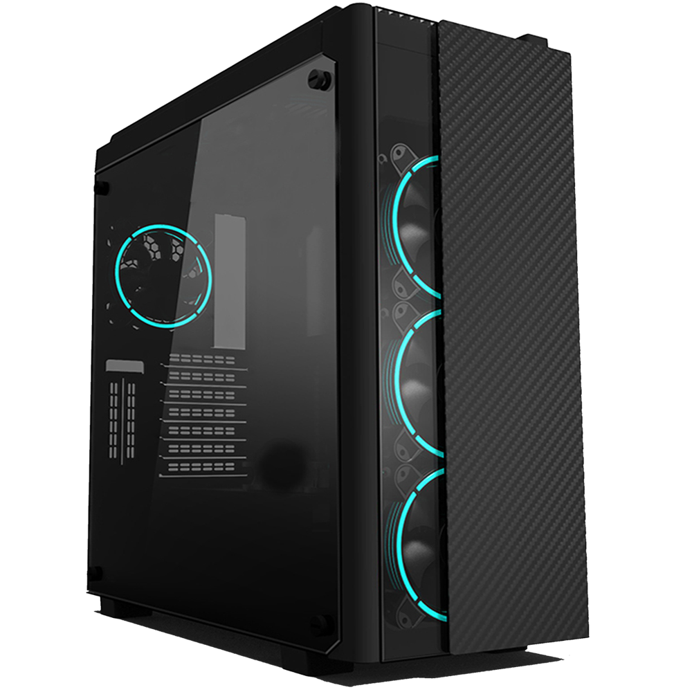 CARBON Siyah 4* RGB Halka Fan Oyuncu Kasası - Rampage