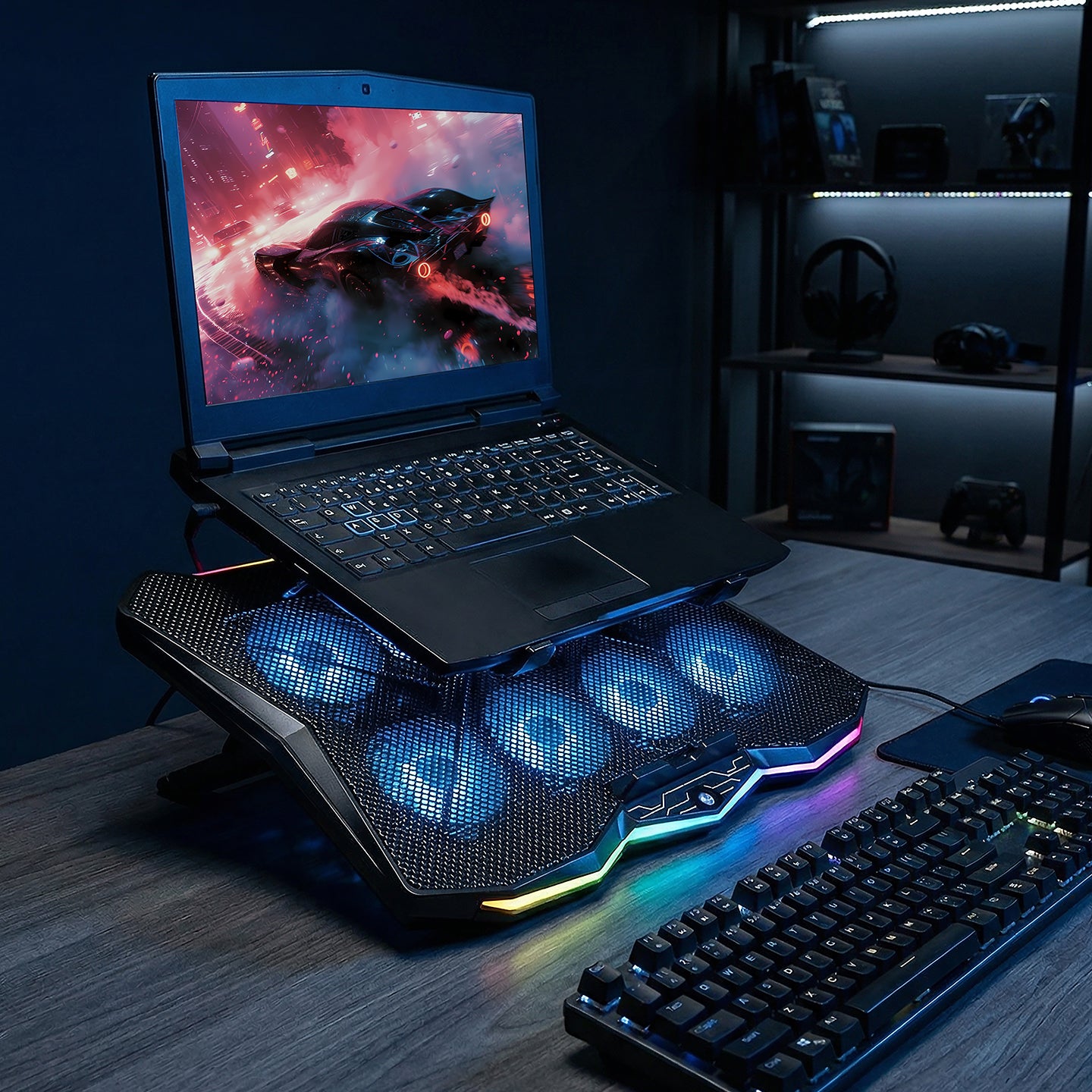 Rc16 Octal 8 Fanlı RGB 14-17.3 inç Notebook Soğutucu Stand
