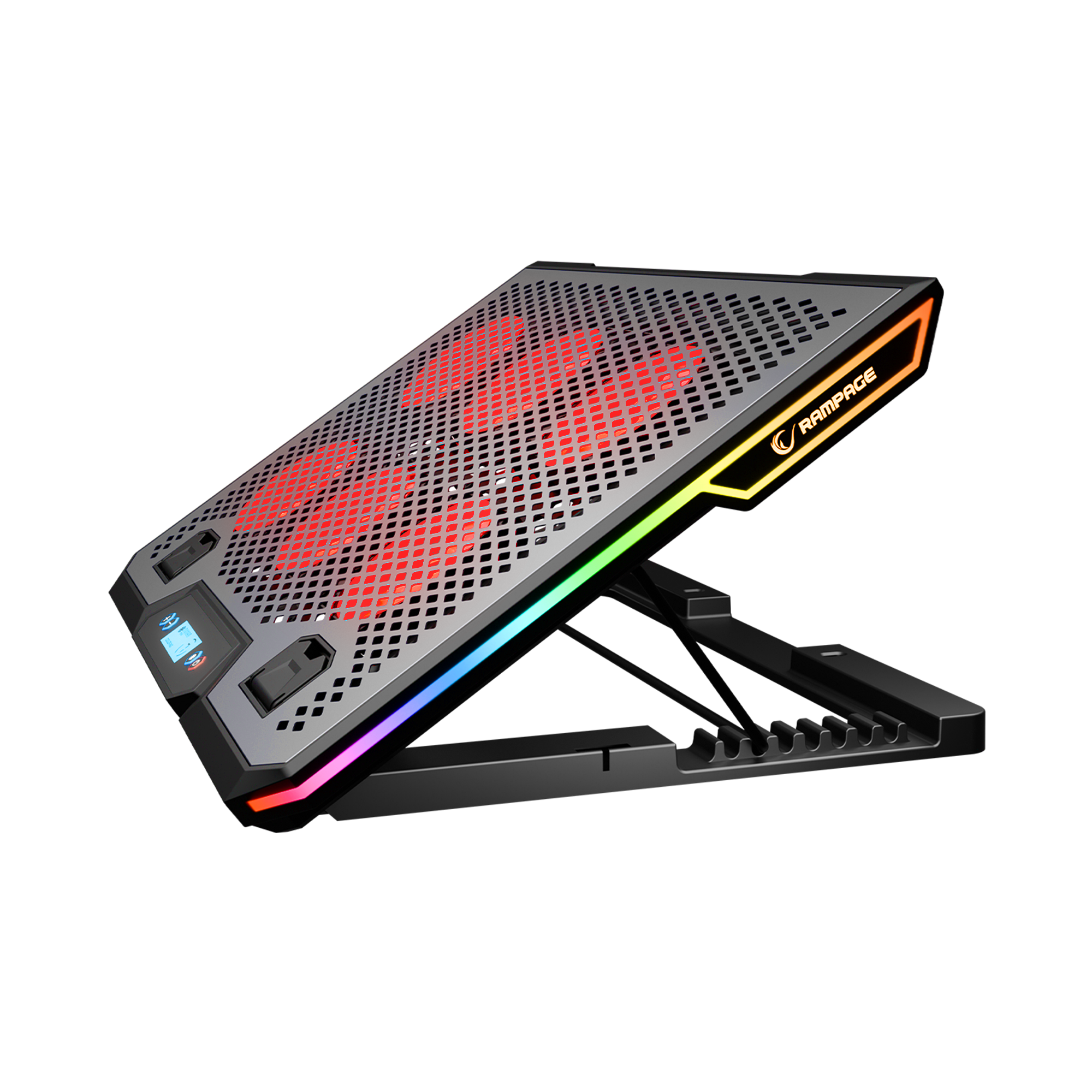 RGB 6 Fanlı LCD Ekranlı 13-15.6 inç Notebook Soğutucu Stand