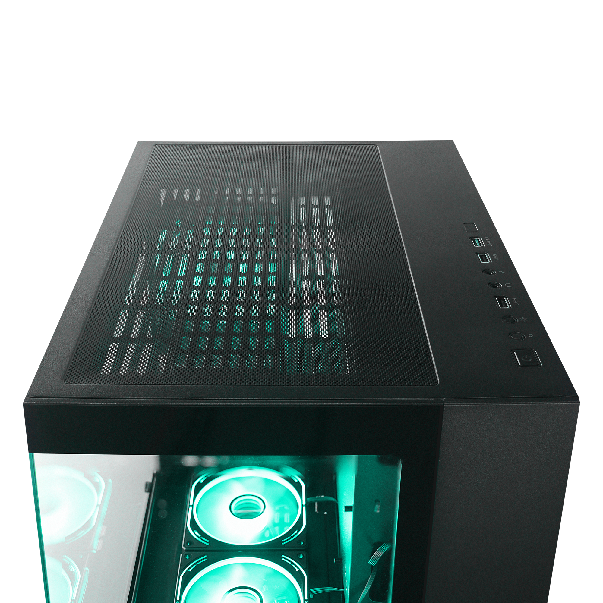 Temperli Camlı 7x12cm ARGB Fan+Kontrolcü Transparan ATX Oyuncu Kasası-Siyah