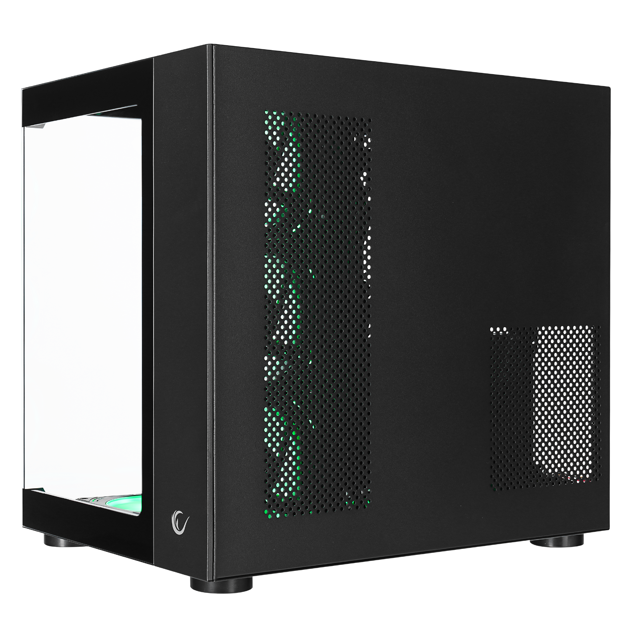 Temperli Camlı 7x12cm ARGB Fan+Kontrolcü Transparan ATX Oyuncu Kasası-Siyah