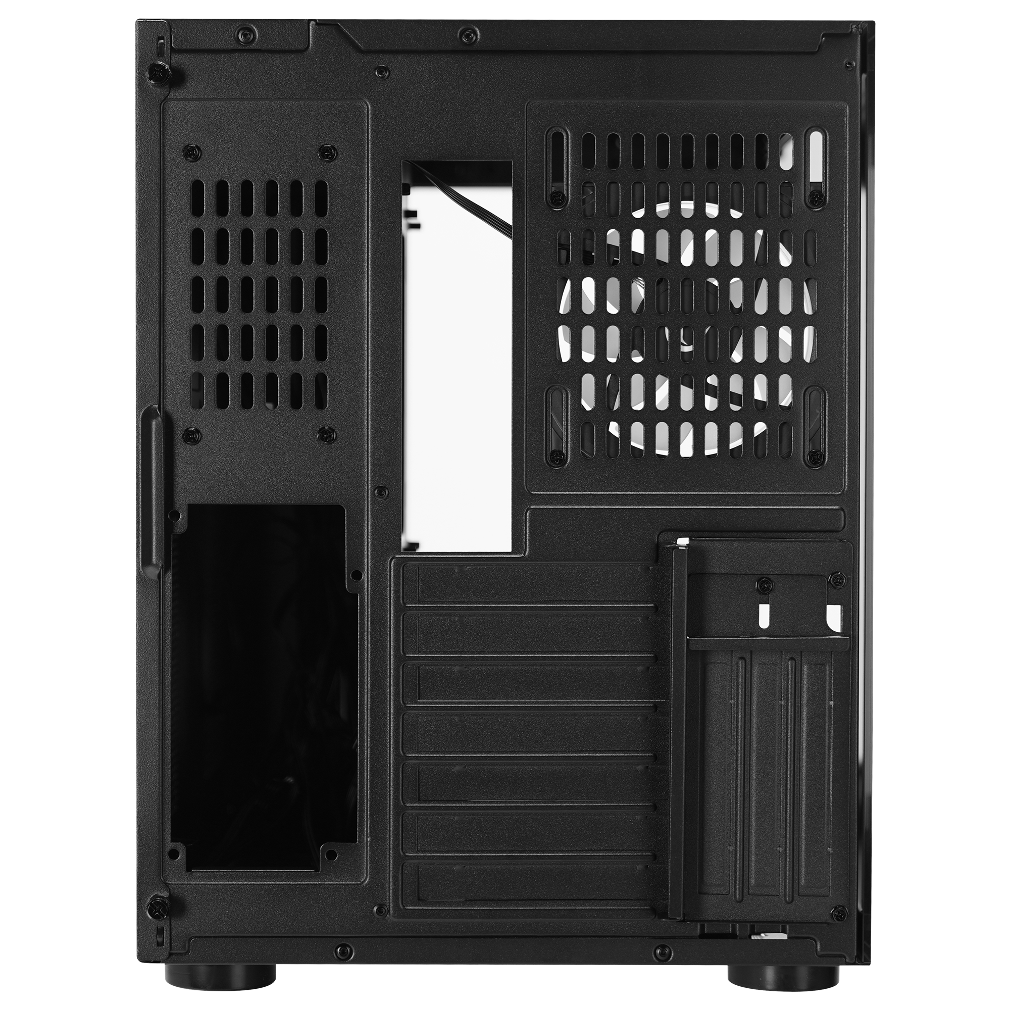 Temperli Camlı 7x12cm ARGB Fan+Kontrolcü Transparan ATX Oyuncu Kasası-Siyah