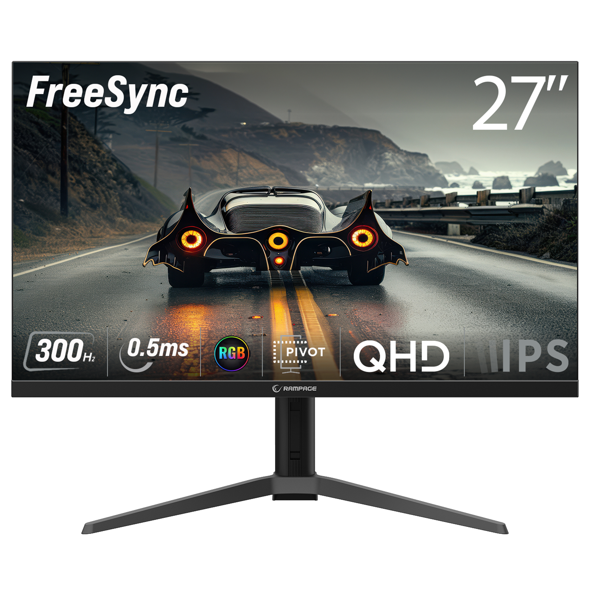 Prime PR27F300QH 27'' 300Hz 0.5ms Fast IPS QHD Freesync RGB Pivot PC Flat Gaming Monitor