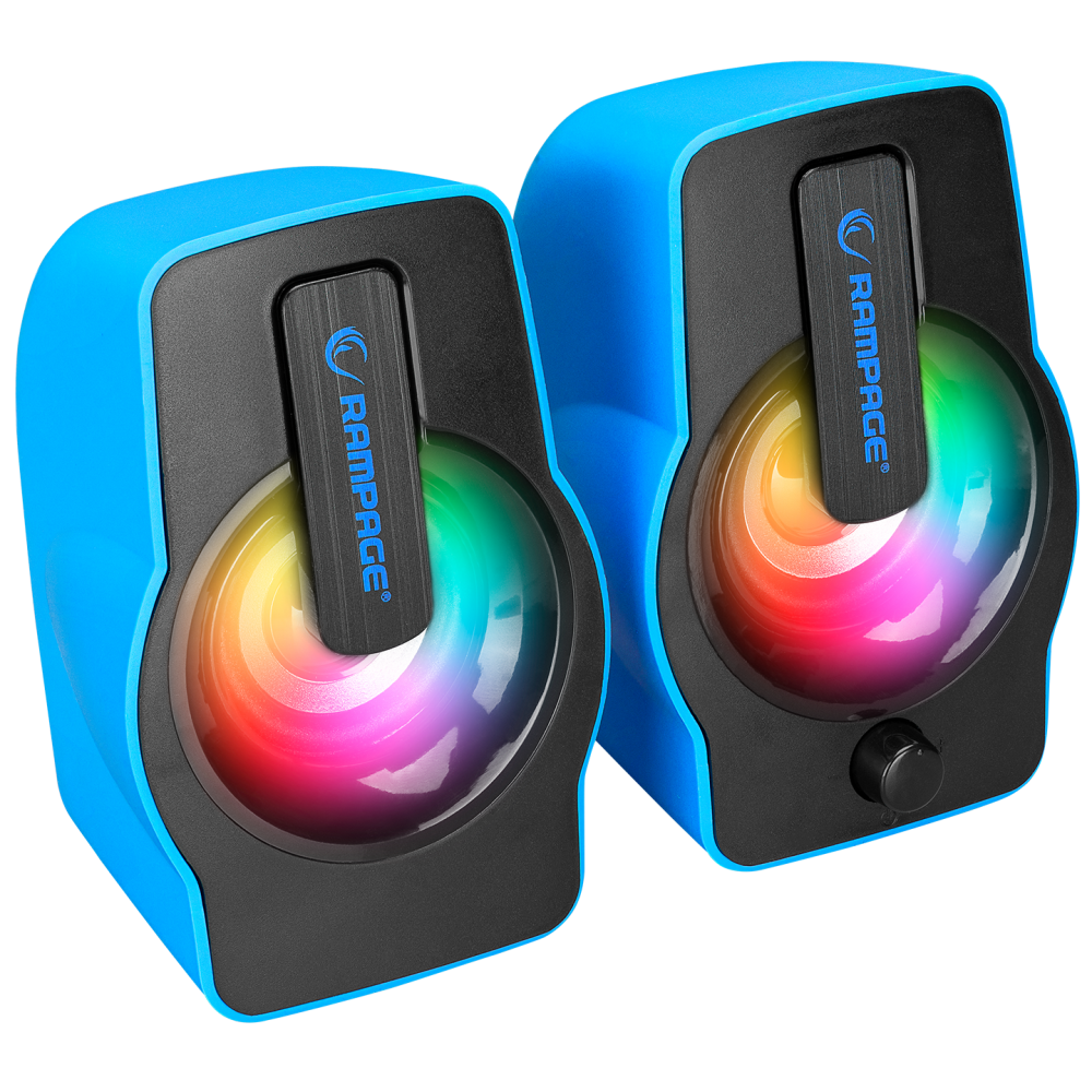 RMS-G7 FALSETTO 2.0 6 Watt RGB Ledli Mavi Multimedia Gaming USB Speaker - Rampage