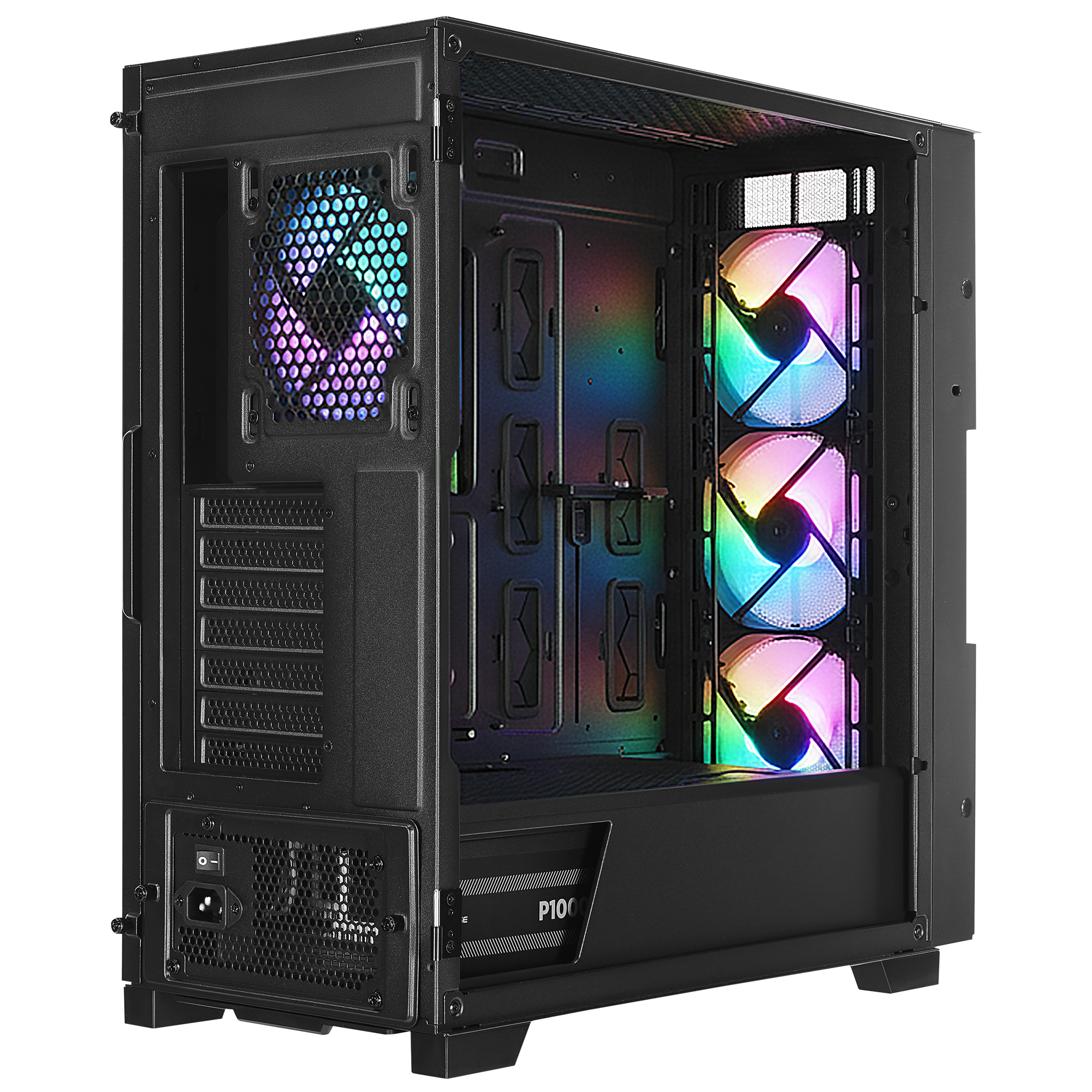 1000W 80 Plus 4x12CM ARGB Fan+Type-C ATX Mid-T Oyuncu Kasası