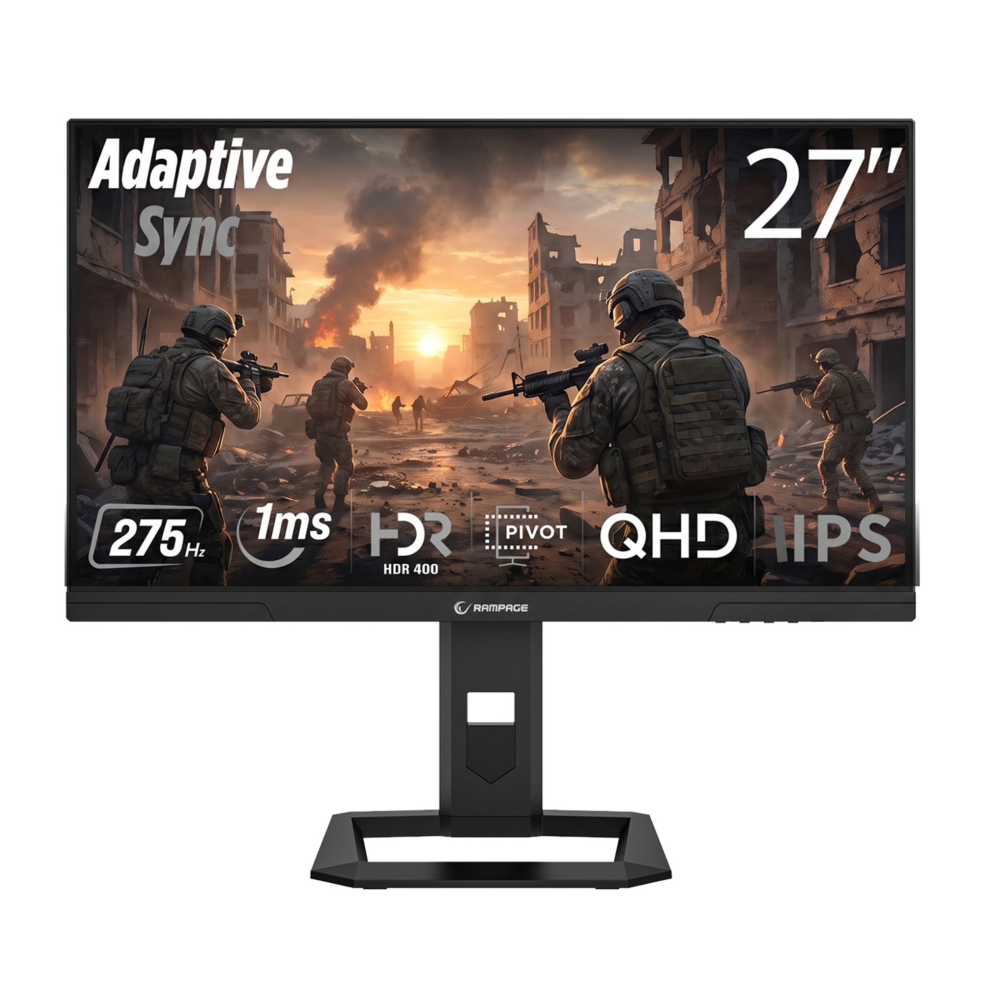 SLICE SL27F275Q - 27'' 275Hz 1ms Fast IPS QHD HDR400 RGB Pivot Siyah Flat Oyuncu Monitörü