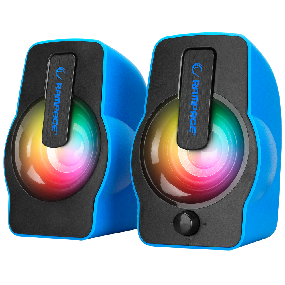 RMS-G7 FALSETTO 2.0 6 Watt RGB Ledli Mavi Multimedia Gaming USB Speaker - Rampage