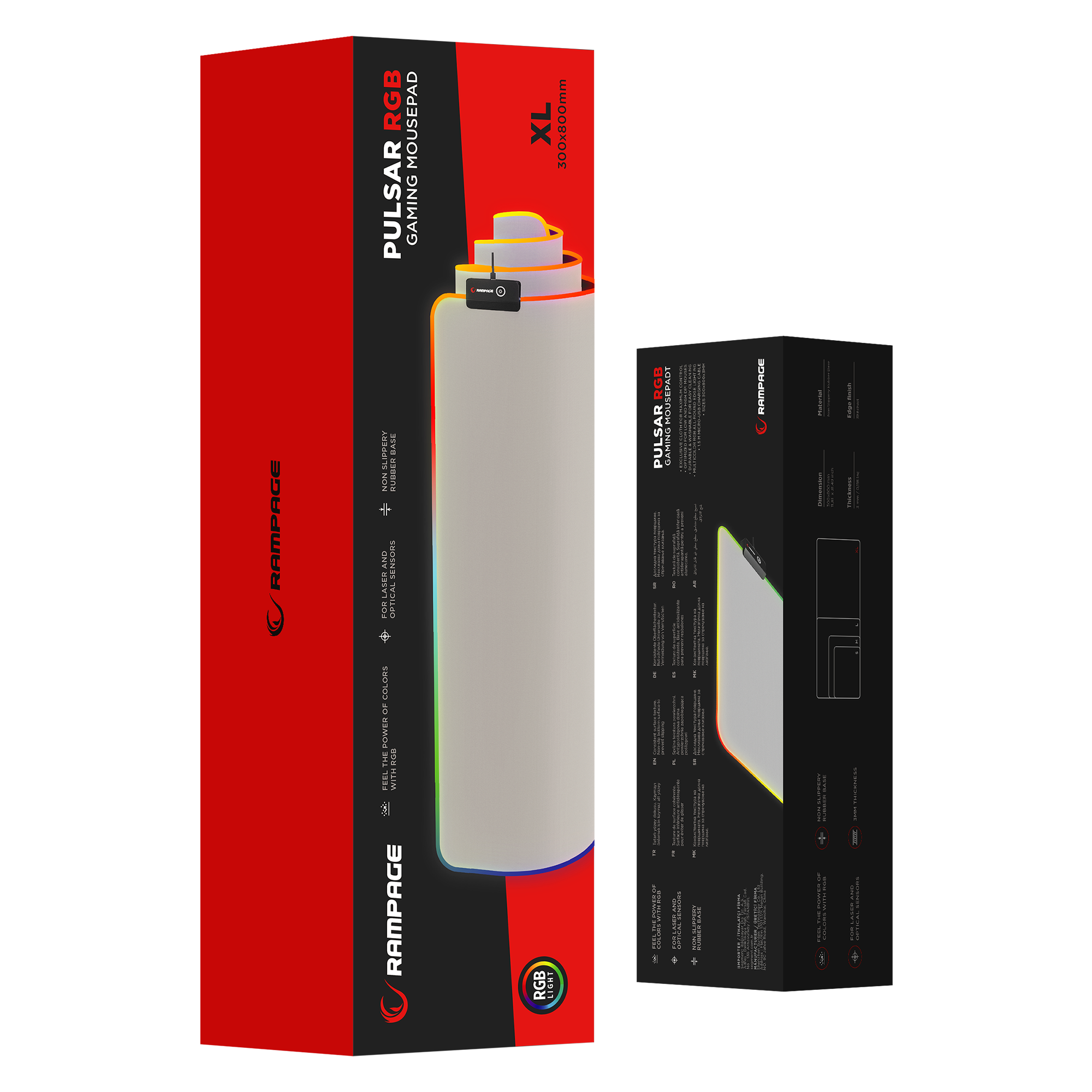 Pulsar XL (MP-22) Gri 30x80cm RGB Ledli Mouse Pad