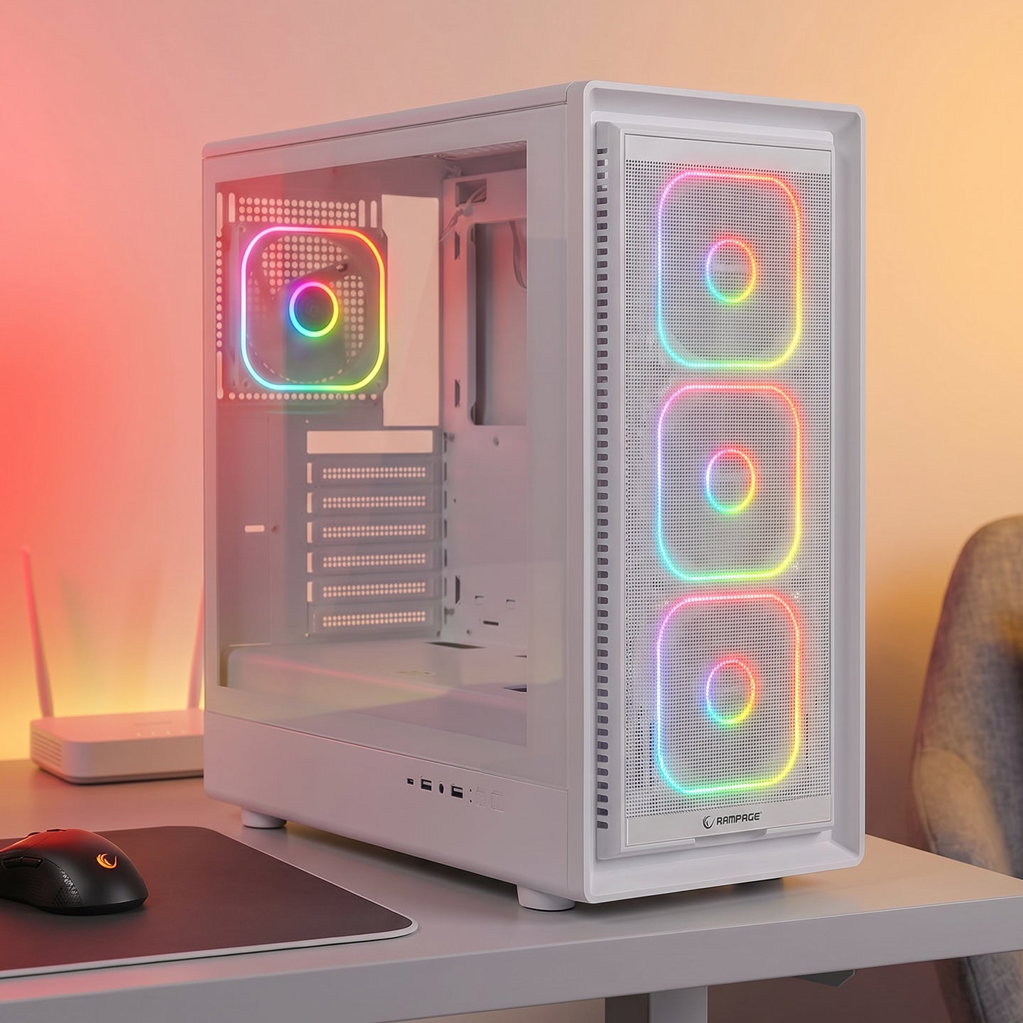 METEOR PRO - 750W 80 Plus Bronze 4xRGB Fan 1xUsb3.1 2xUsb2.0 Beyaz Oyuncu Kasası