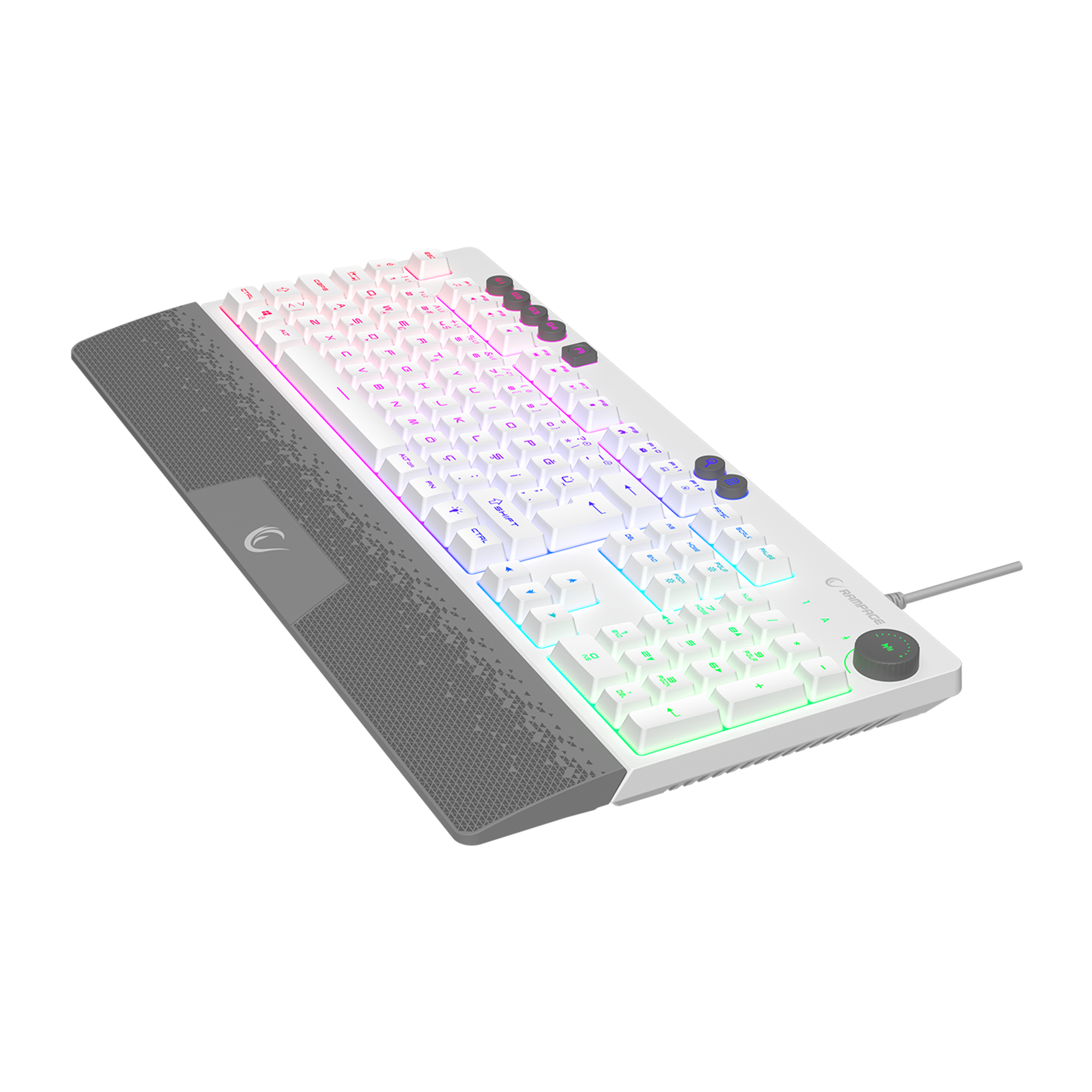 Simula USB RGB 4 Makro Tuş Bilek Destekli Oyuncu Klavyesi-Beyaz