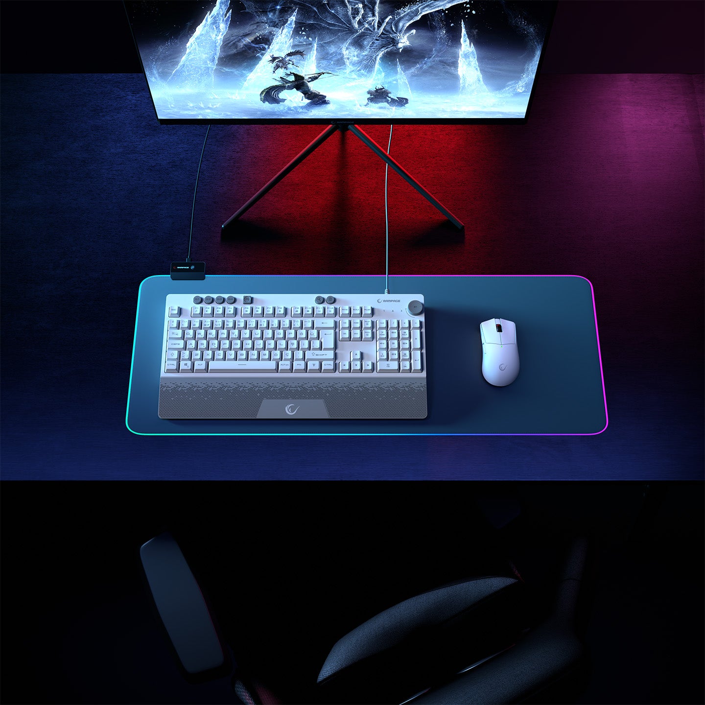 Simula USB RGB 4 Makro Tuş Bilek Destekli Oyuncu Klavyesi-Beyaz