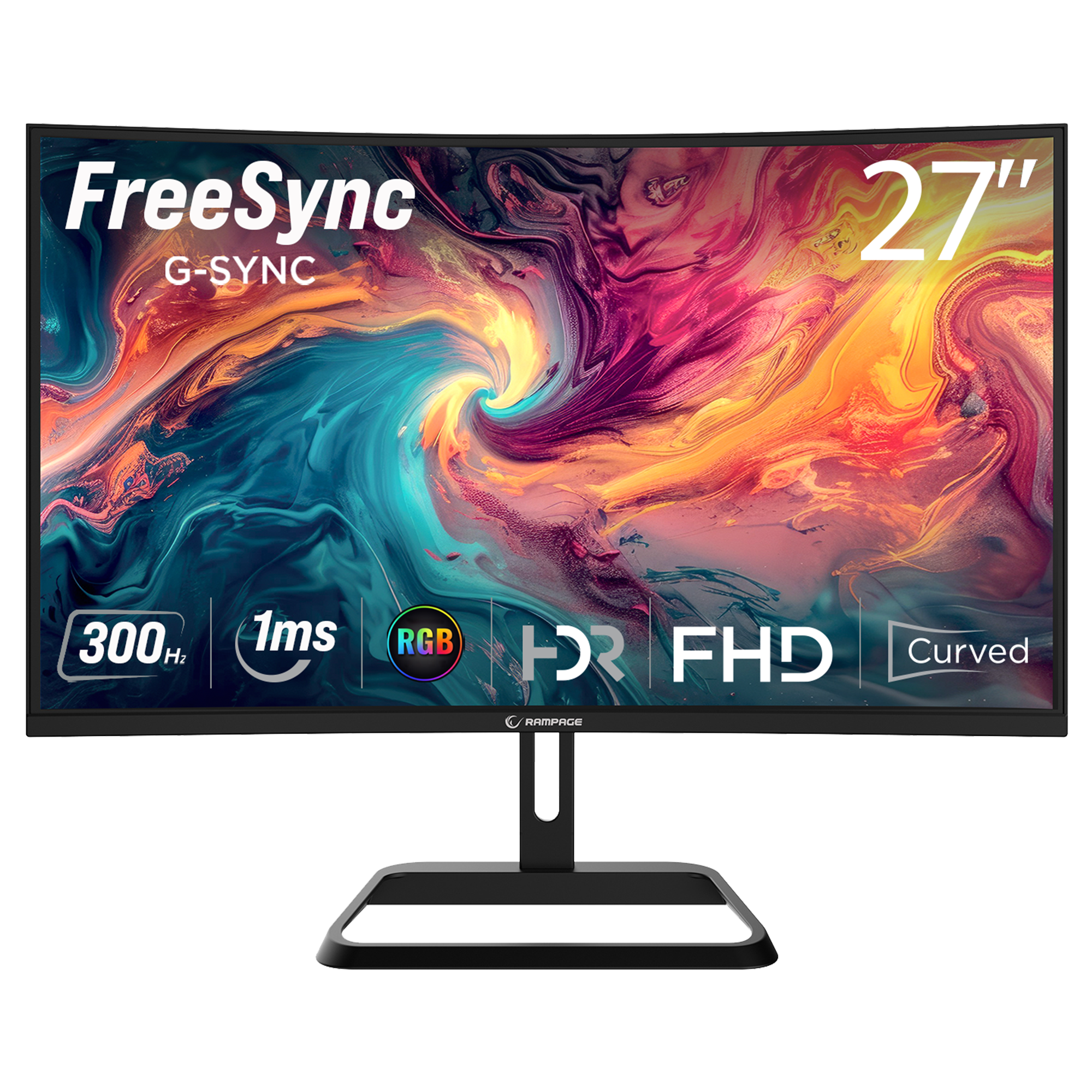 Xyra XR27C280F RGB 27'' 280Hz Fast VA FHD Freesync/Gsync Pivot R1500 Curved Gaming Monitor
