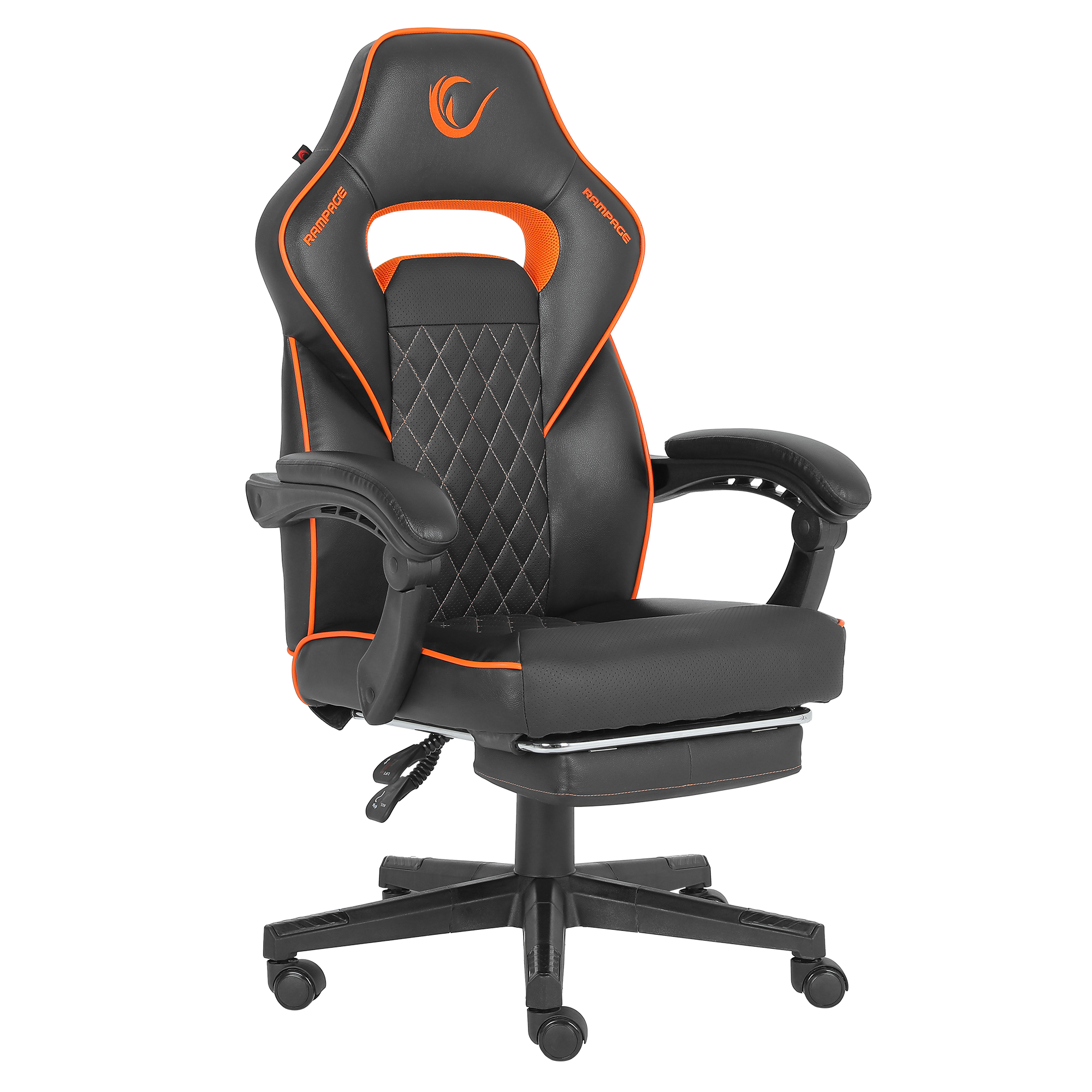 KL-R12 Lumos Deri Siyah/Turuncu Oyuncu Koltuğu
