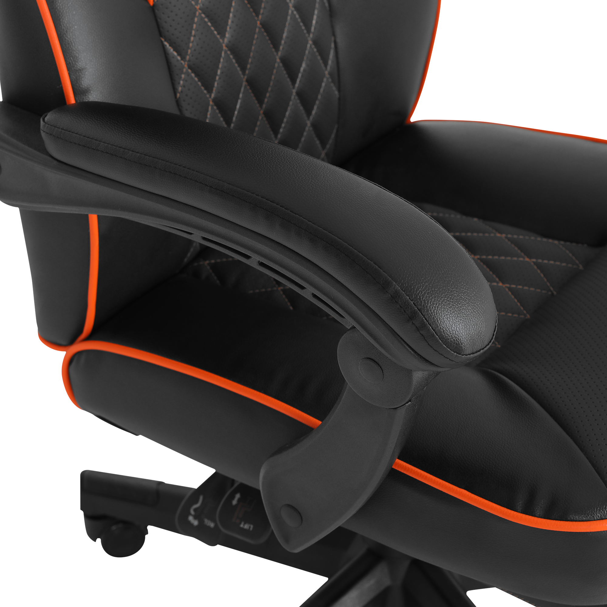 KL-R12 Lumos Deri Siyah/Turuncu Oyuncu Koltuğu