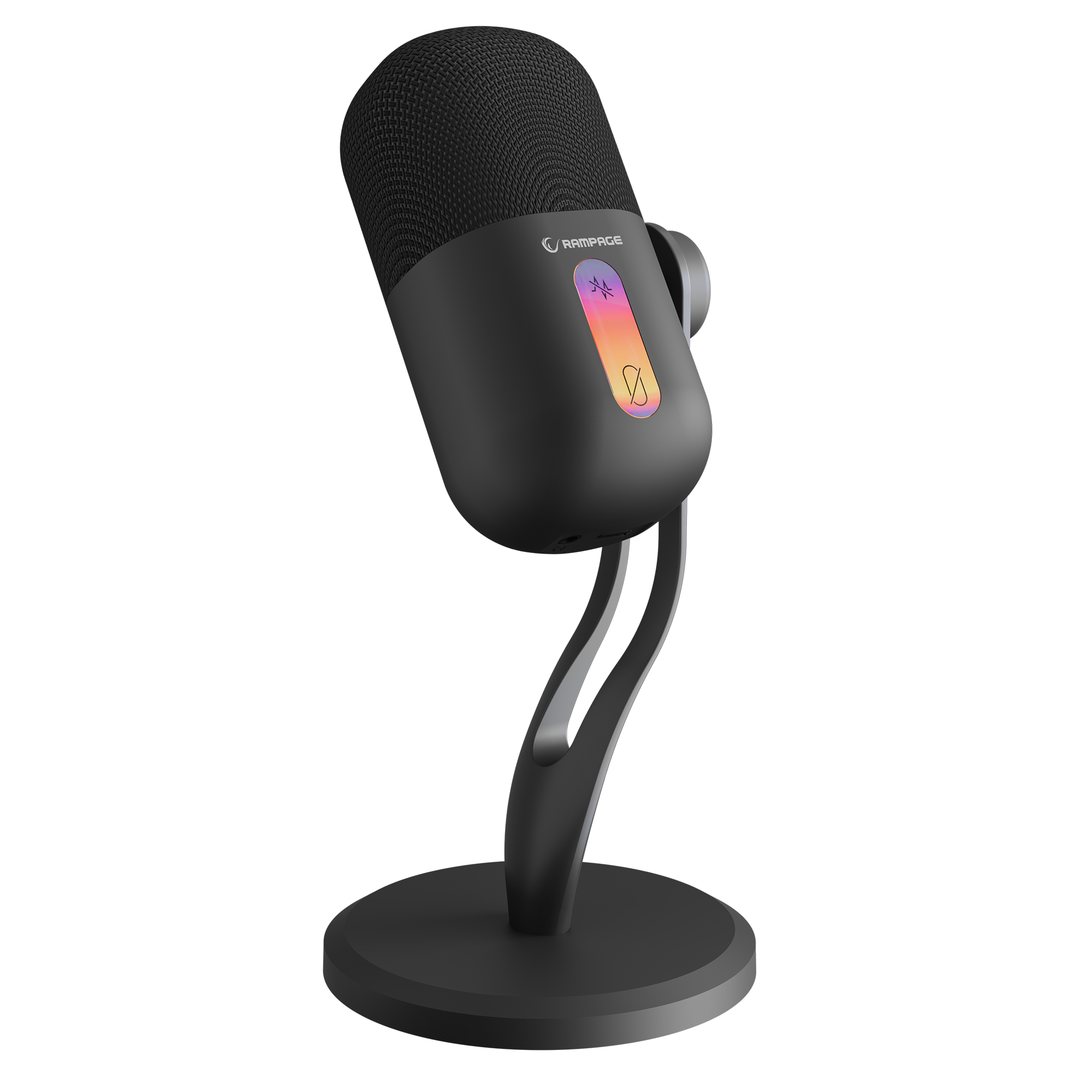 Siyah RGB Standlı Ses Göstergeli Masaüstü Mikrofon
