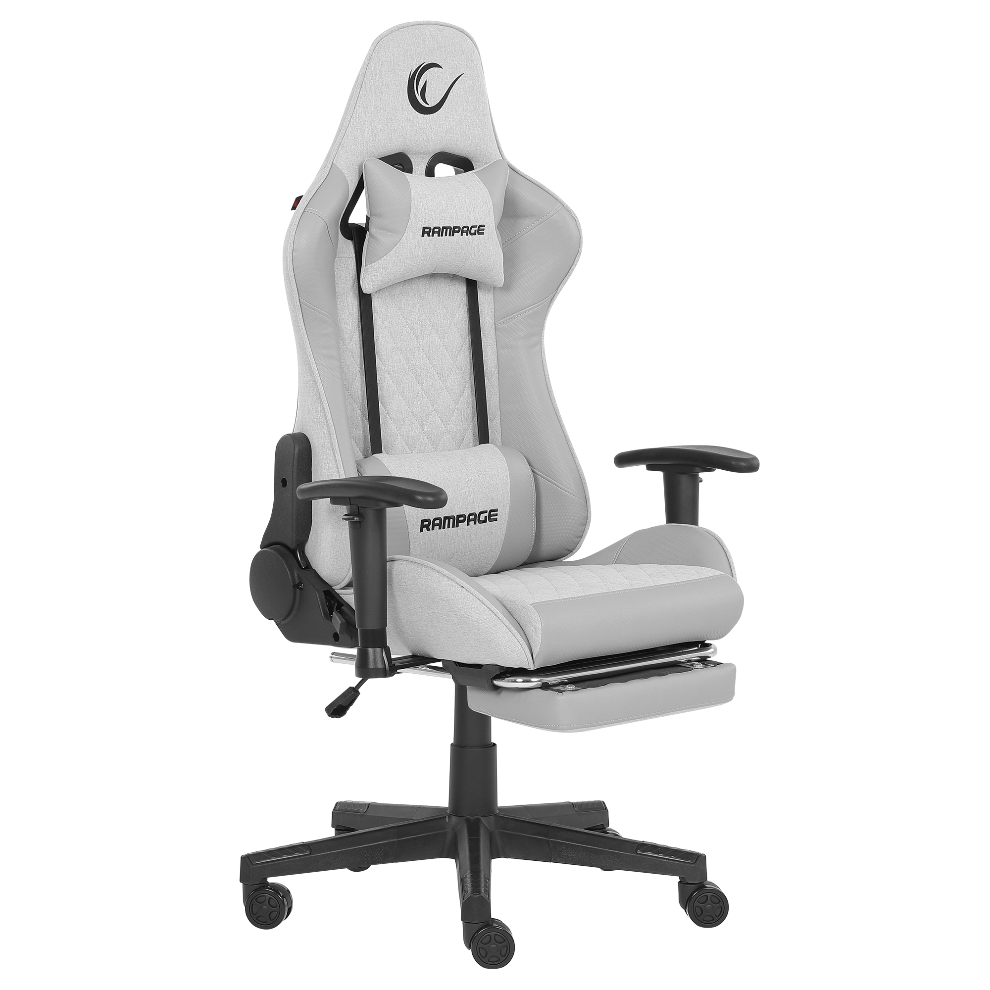 KL-R27 Elemental Ayak Dayama Yerli Terletmez Kumaş Gri / Karbon Gaming Oyuncu Koltuğu