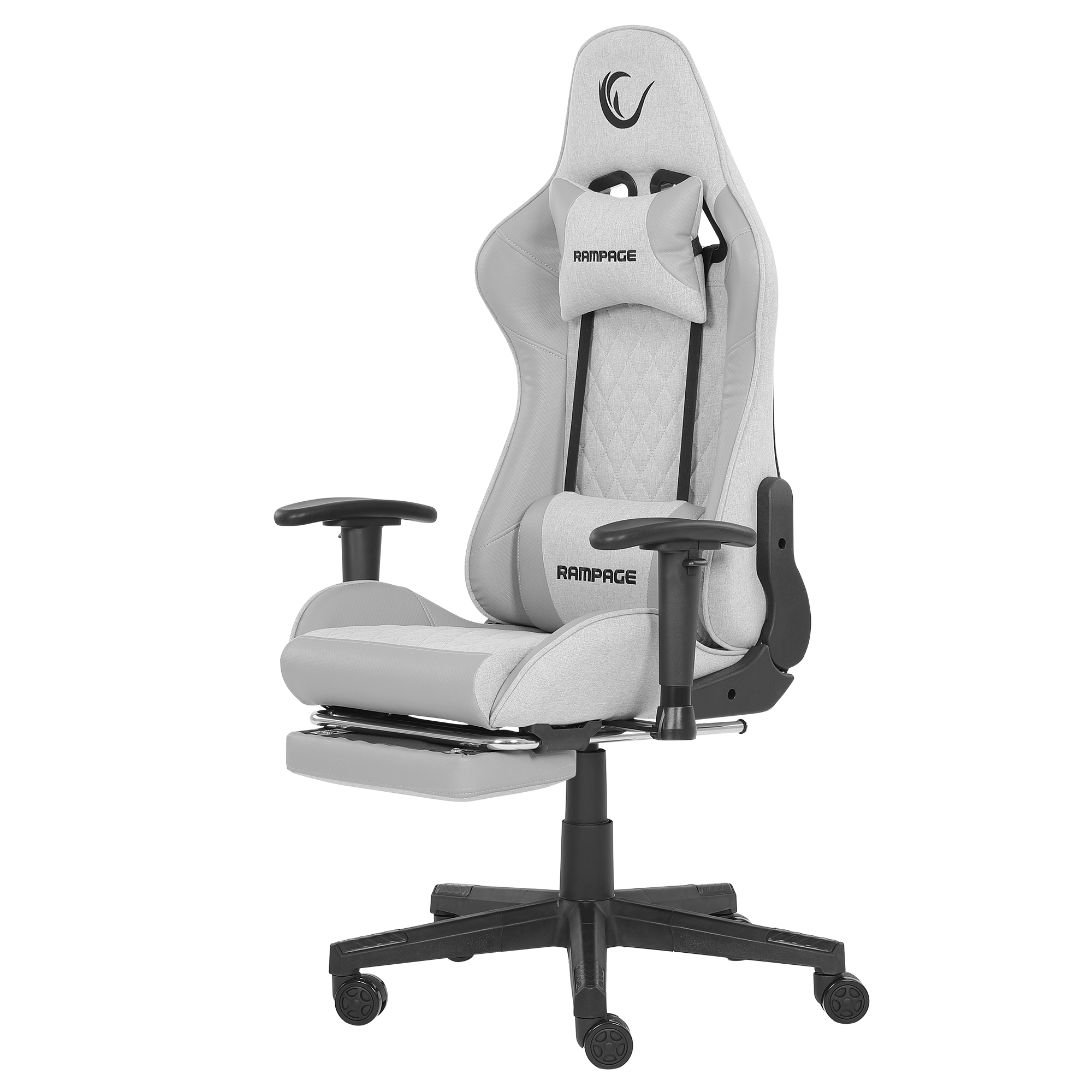KL-R27 Elemental Ayak Dayama Yerli Terletmez Kumaş Gri / Karbon Gaming Oyuncu Koltuğu