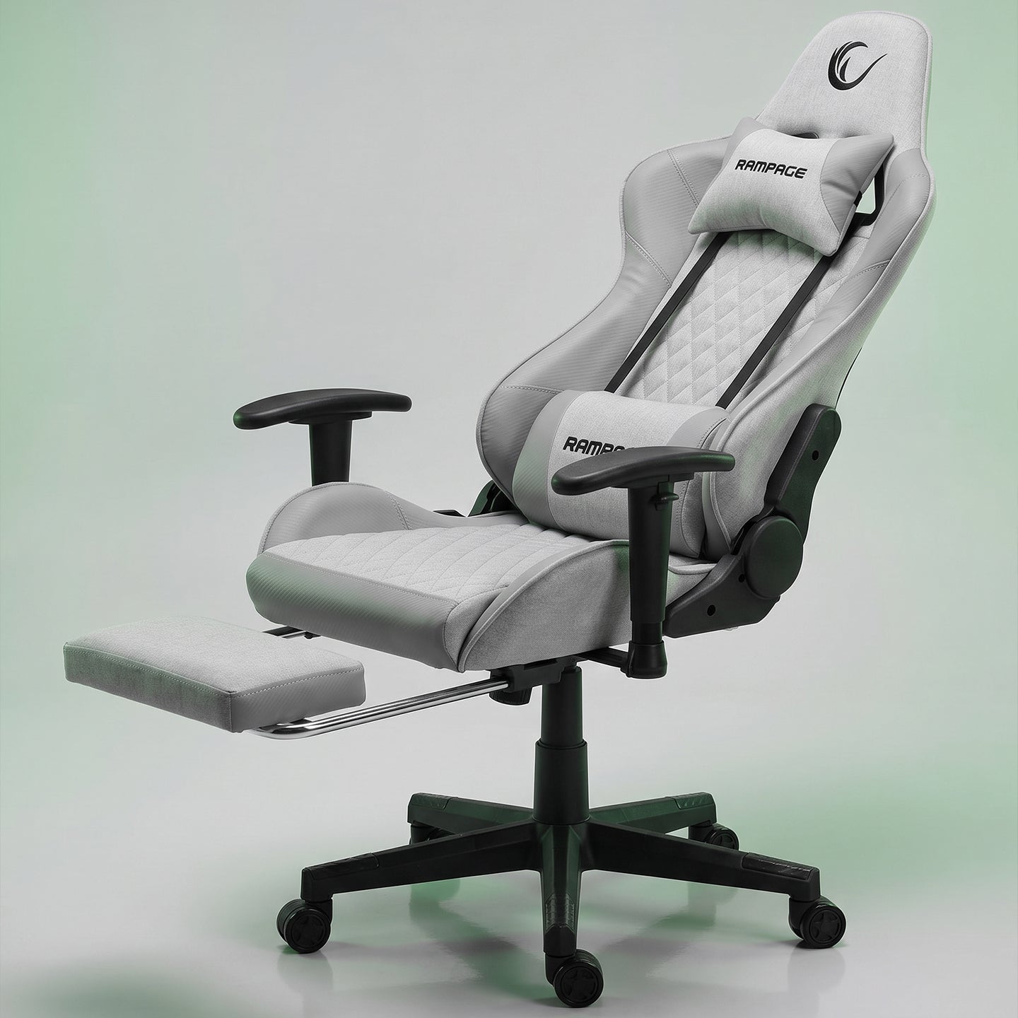 KL-R27 Elemental Ayak Dayama Yerli Terletmez Kumaş Gri / Karbon Gaming Oyuncu Koltuğu