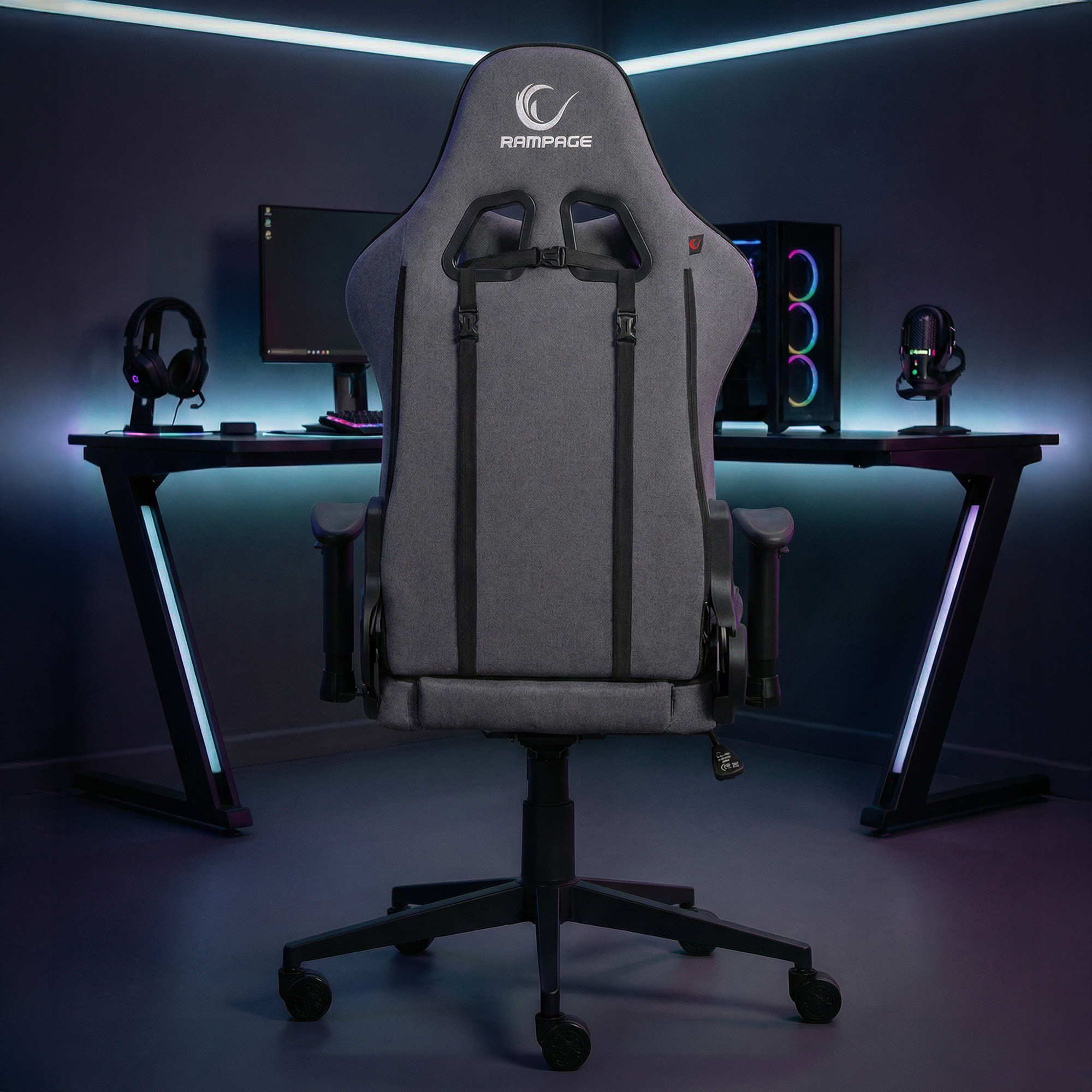 KL-R29 Myth Üst Seviye Terletmez Kumaş Siyah Gaming Oyuncu Koltuğu