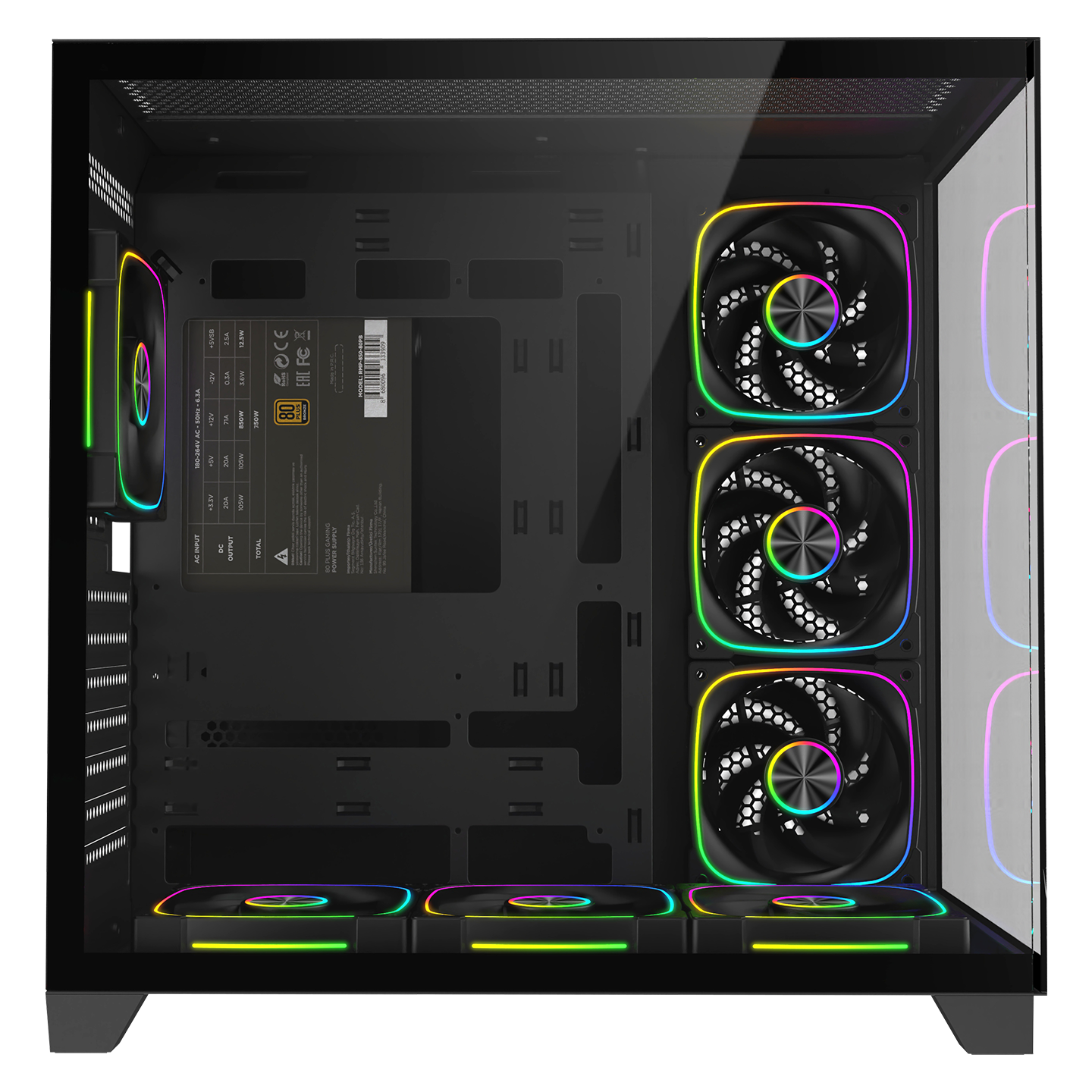 Siyah 750W 80 Plus Bronze ATX/M-ATX 7x12cm ARGB Pwm Fan+Kumanda Oyuncu Kasası