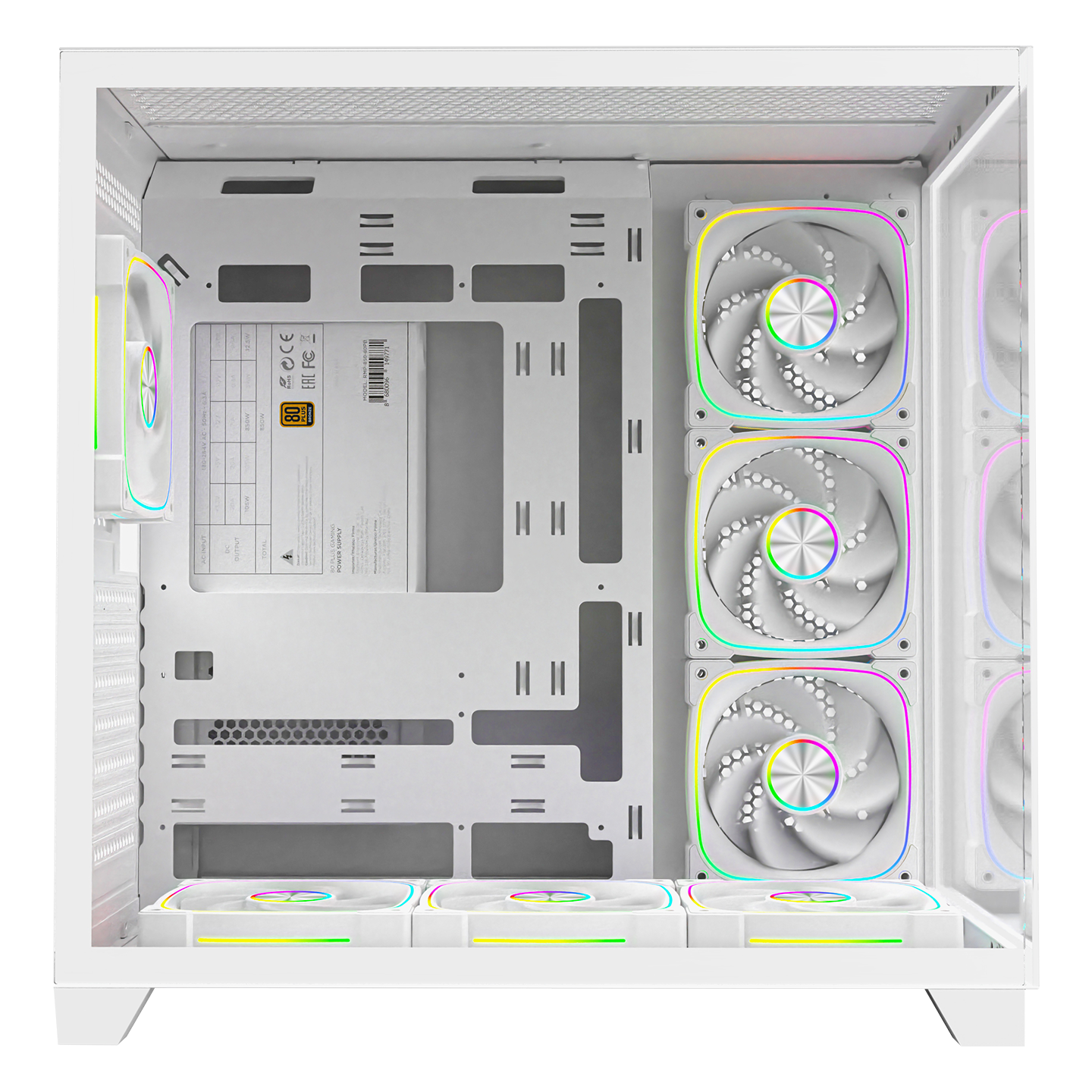 Beyaz 850W 80 Plus Bronze ATX/M-ATX 7x12cm ARGB Pwm Fan+Kumanda Oyuncu Kasası