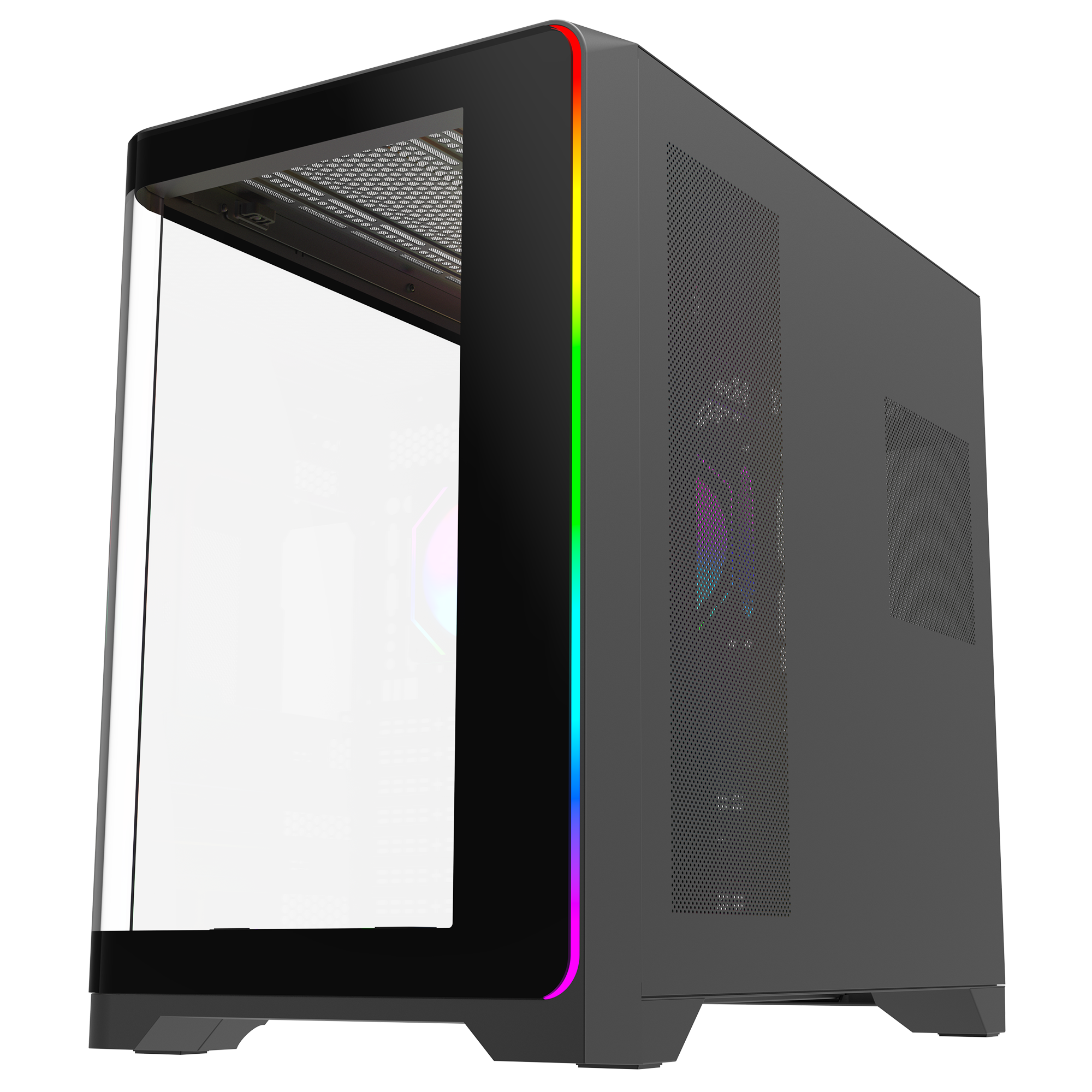 LYRON Kumandalı 7*12cm ARGB Fan+Kontrolcü PWM Fanlı ATX/M-ATX Siyah Oyuncu Kasası