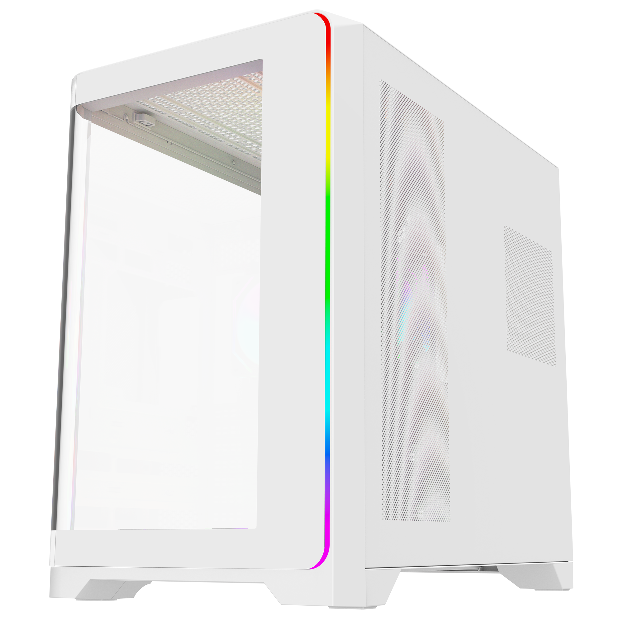 LYRON Kumandalı 7*12cm ARGB Fan+Kontrolcü PWM Fanlı ATX/M-ATX Beyaz Oyuncu Kasas