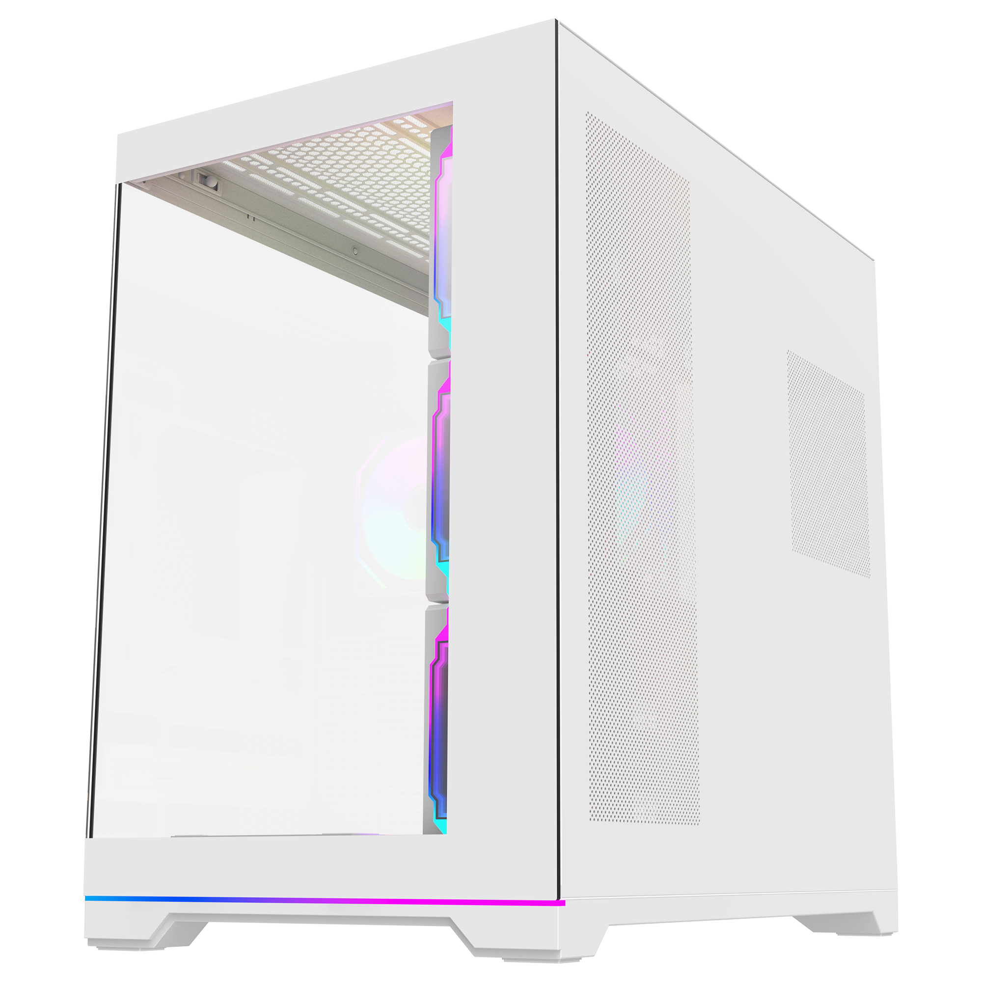Kumandalı 7*12cm ARGB Fan+Kontrolcü PWM Fanlı ATX/M-ATX Beyaz Oyuncu Kasası