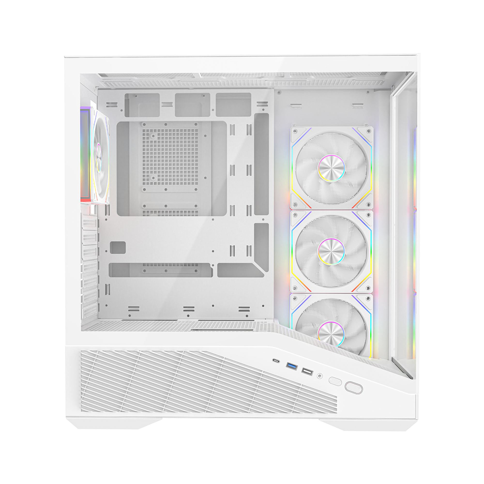 850W 80 Plus Bronze ATX 3.1 PCIe 5.1 Beyaz 4*12cm ARGB Fan ATX Gaming Oyuncu Kasası