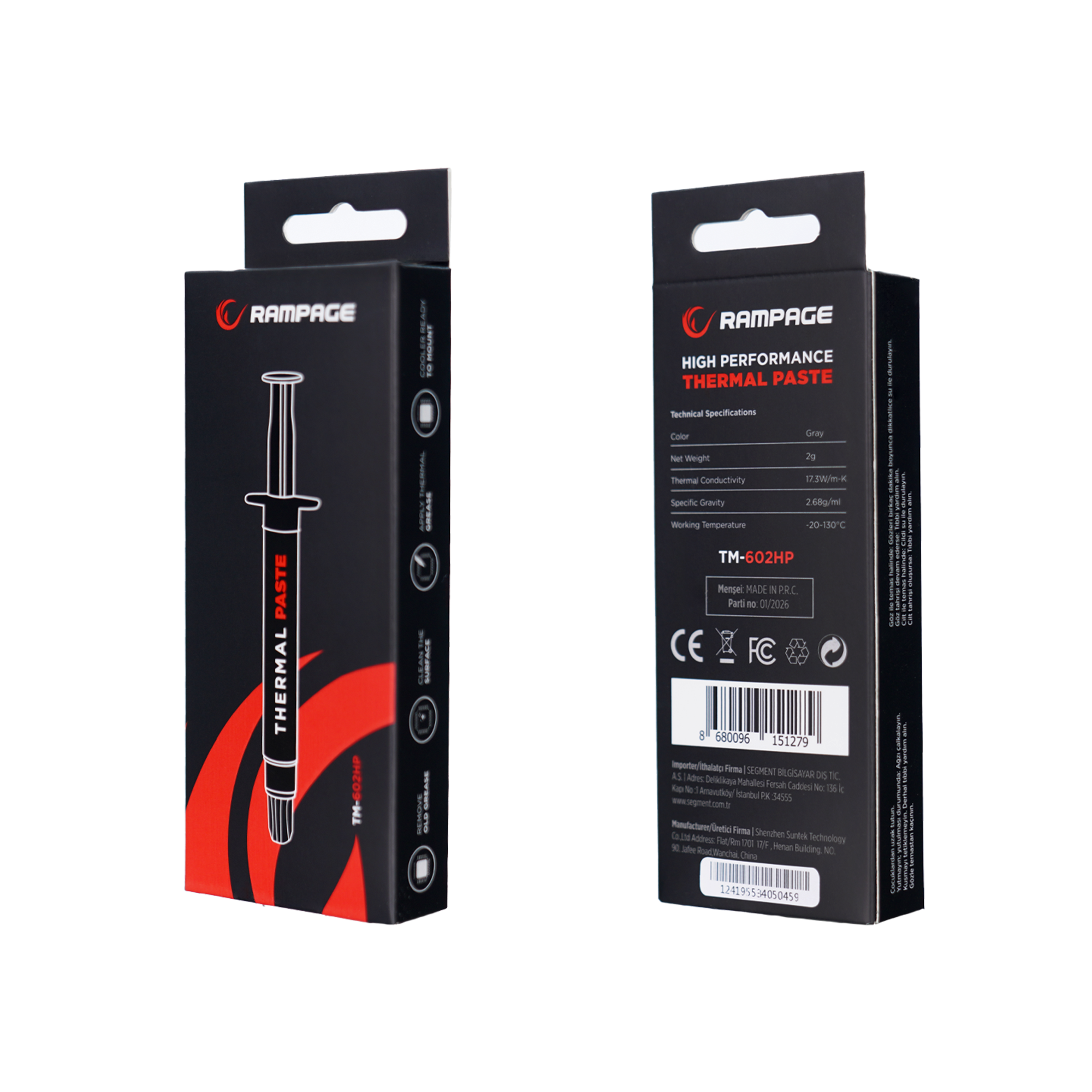 TM-602HP 2g 17,3w/m.K Gri Yüksek Performans Termal Macun