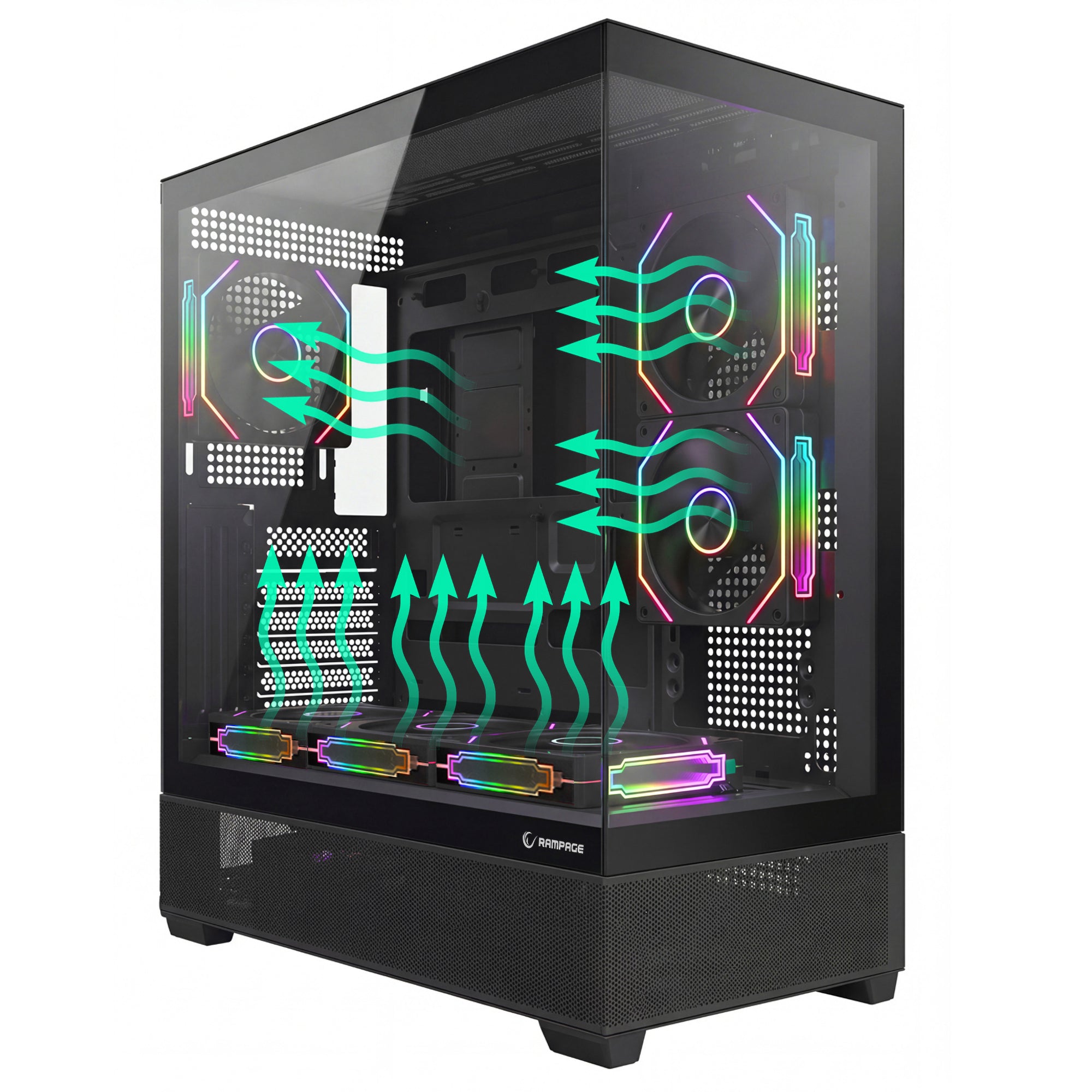 HYDRA V5 - 750W 80 Plus Bronze Siyah 6*12cm ARGB Fan ATX MID-T Gaming Oyuncu Kasası
