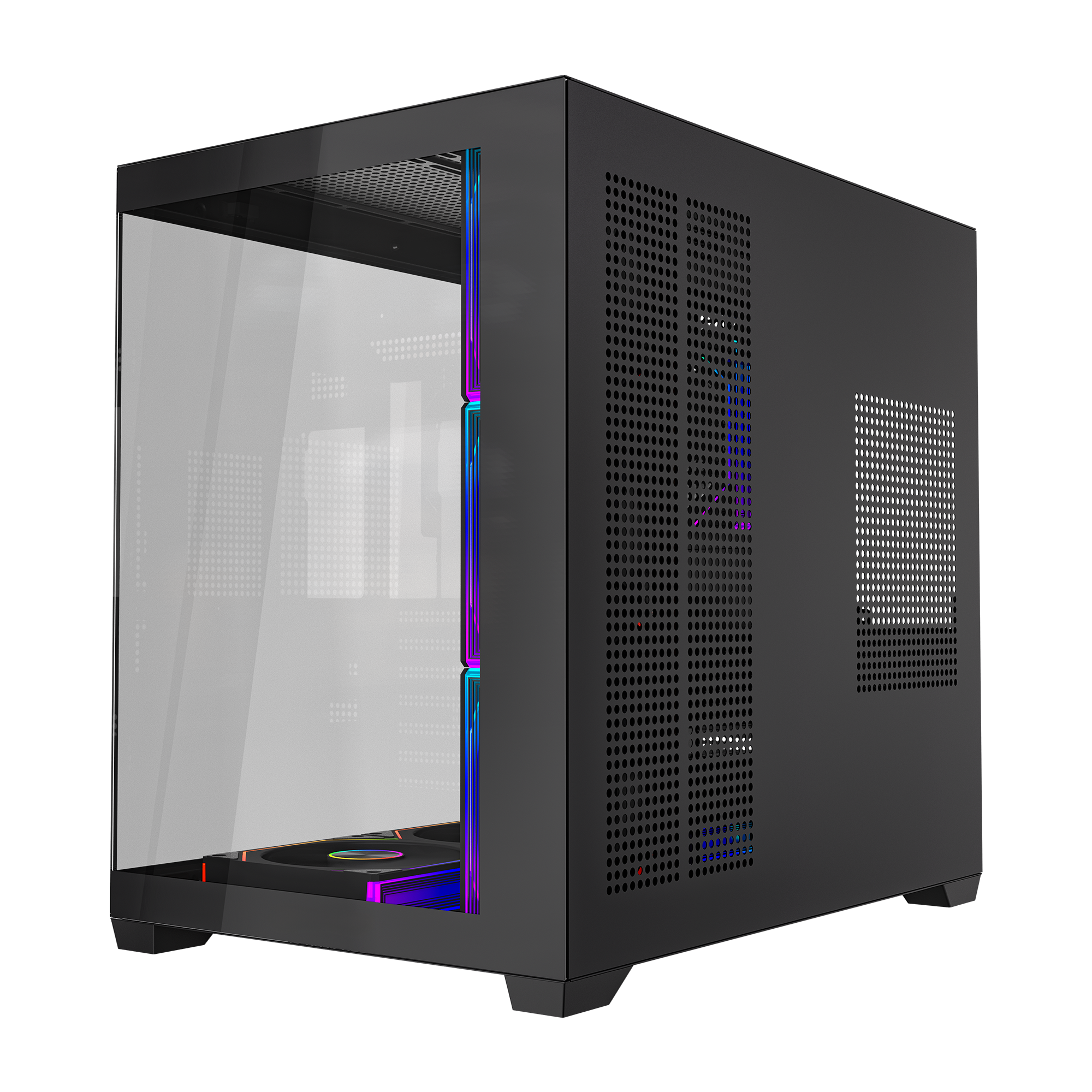 ARES V2 Temperli Camlı Siyah 7*12cm ARGB Pwm Fan + Kumanda ATX Mid-T Gaming Oyuncu Kasası