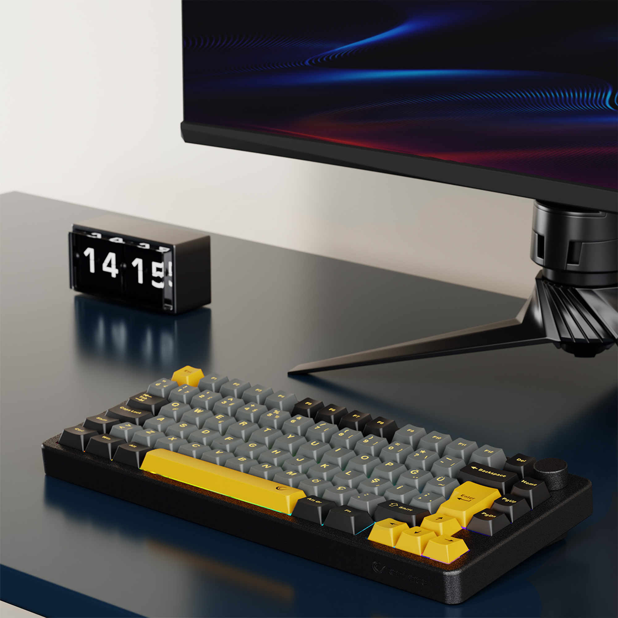 ZENITH STUG Aluminum Siyah Hot Swap 8000 Hz Gasket Manyetik RGB Rapid Trigger Gateron Switch Q Double Shot PBT K