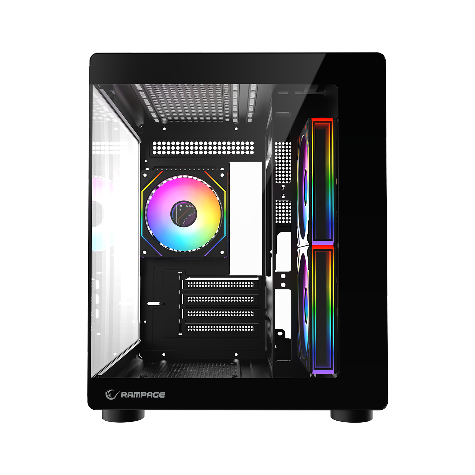 MINID V1 - M-ATX Temperli Camlı 3*12cm ARGB Fan Siyah Oyuncu Kasası