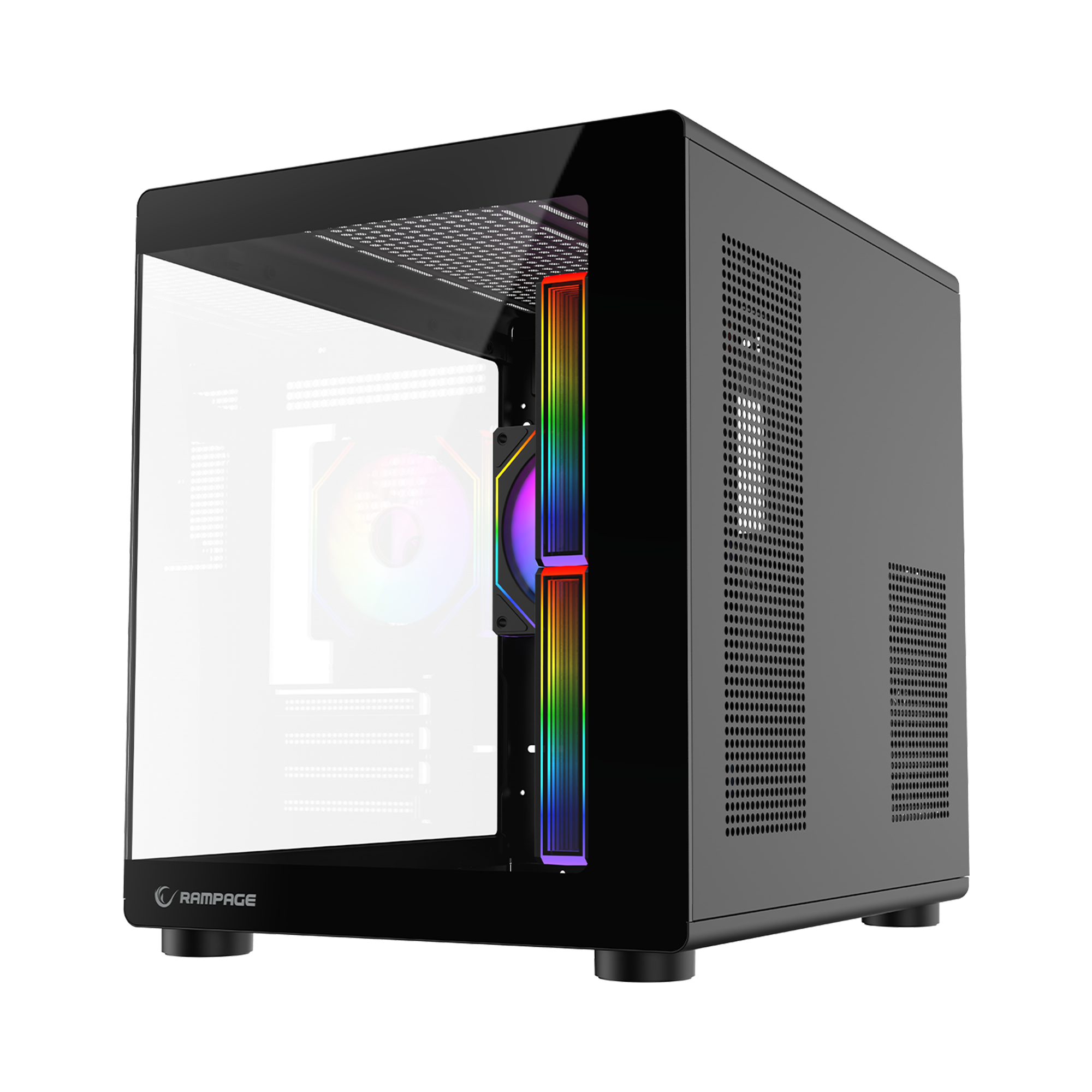 MINID V1 - M-ATX Temperli Camlı 3*12cm ARGB Fan Siyah Oyuncu Kasası