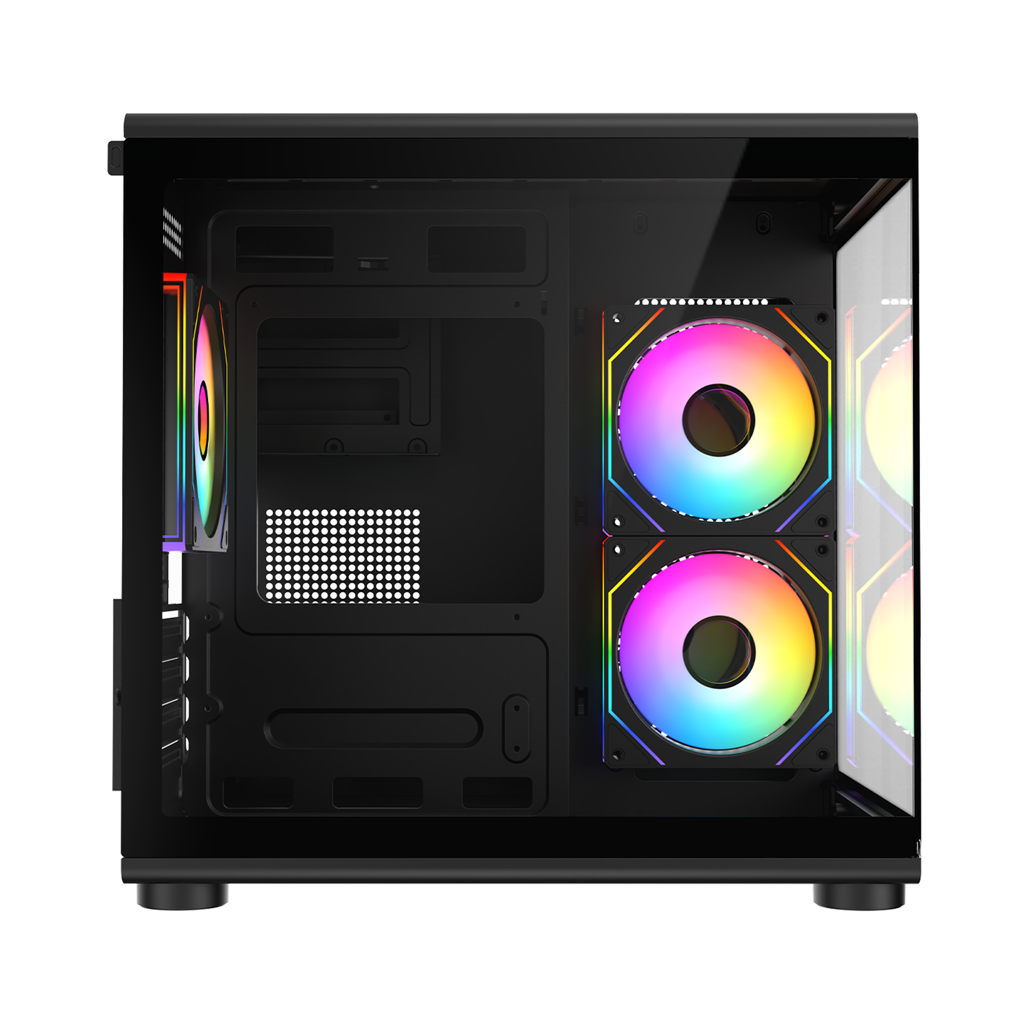 MINID V1 - M-ATX Temperli Camlı 3*12cm ARGB Fan Siyah Oyuncu Kasası