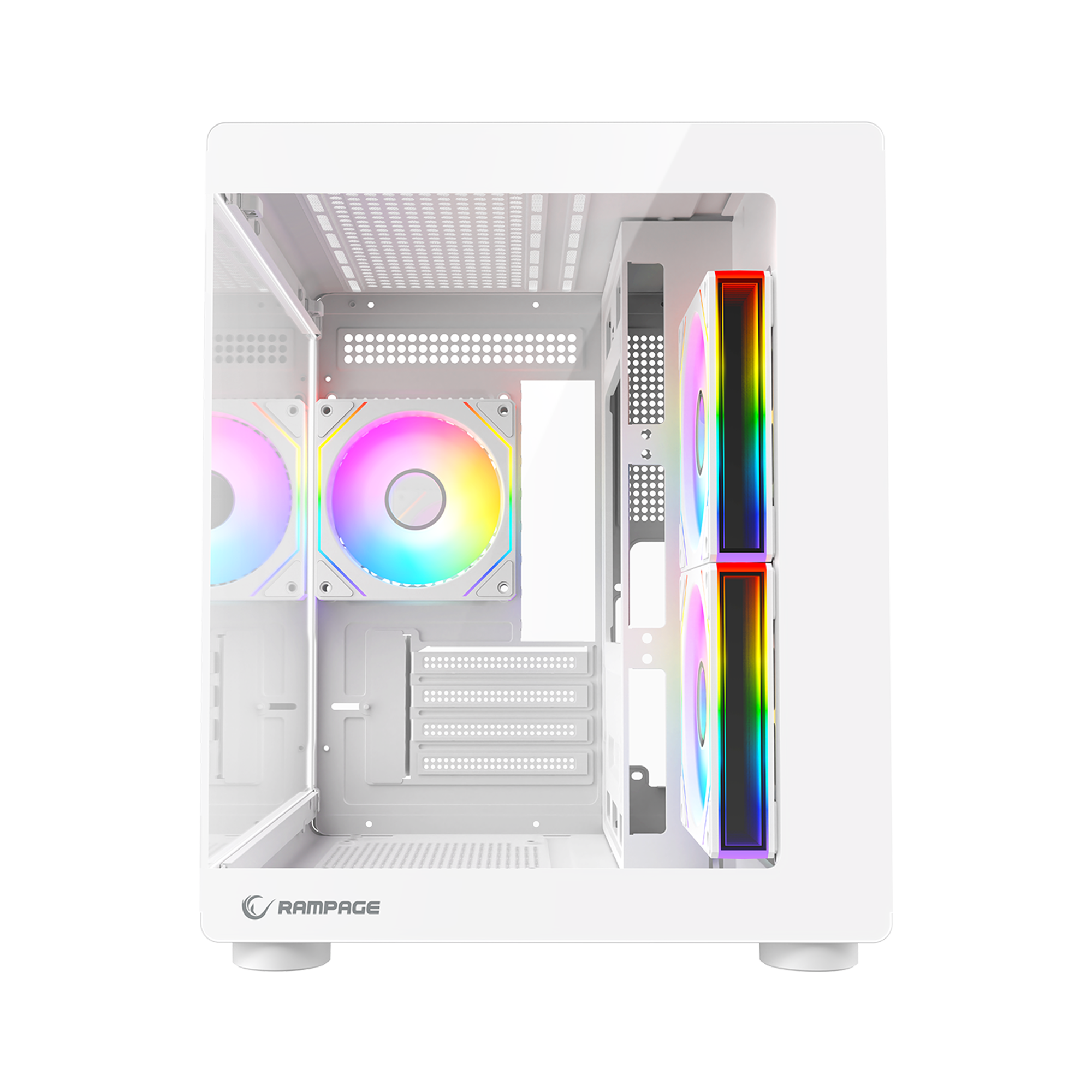 MINID V1 - M-ATX Temperli Camlı 3*12cm ARGB Fan Beyaz Oyuncu Kasası