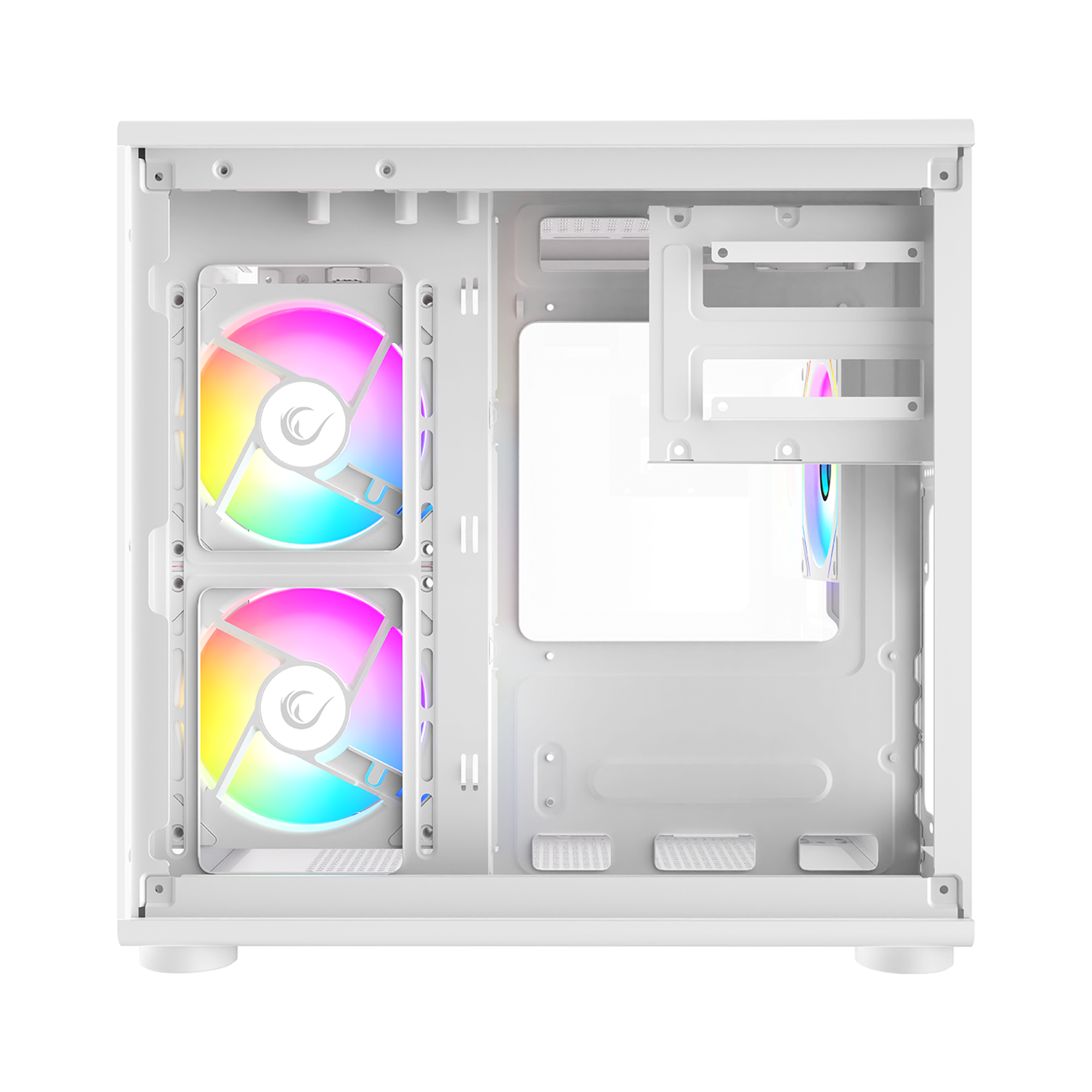 MINID V1 - M-ATX Temperli Camlı 3*12cm ARGB Fan Beyaz Oyuncu Kasası