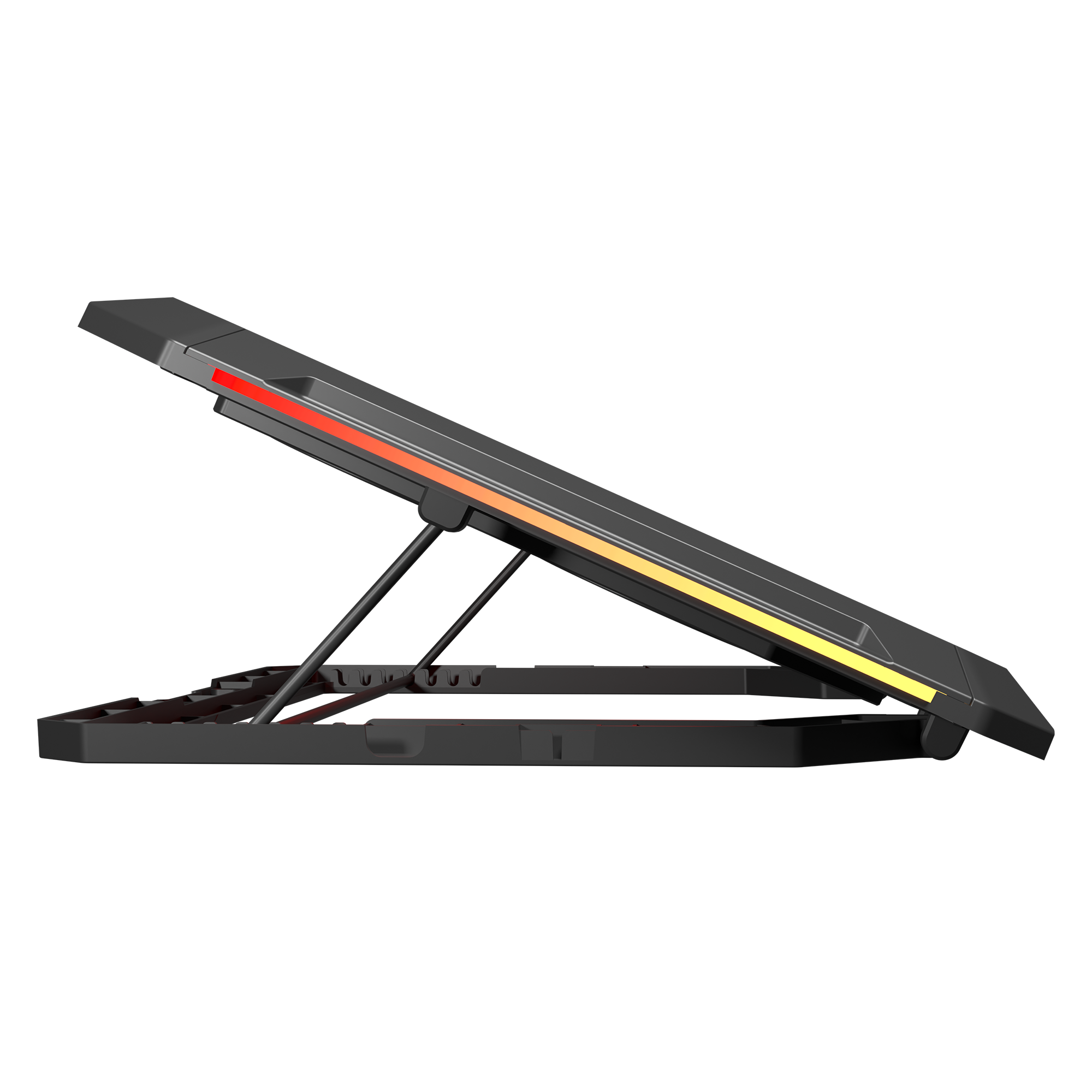 S51 Icevolt - Siyah RGB Işıklı 8 Fanlı LCD Göstergeli 17 ve Altı 2 Usb Girişli Yükselebilen Notebook Soğutucu
