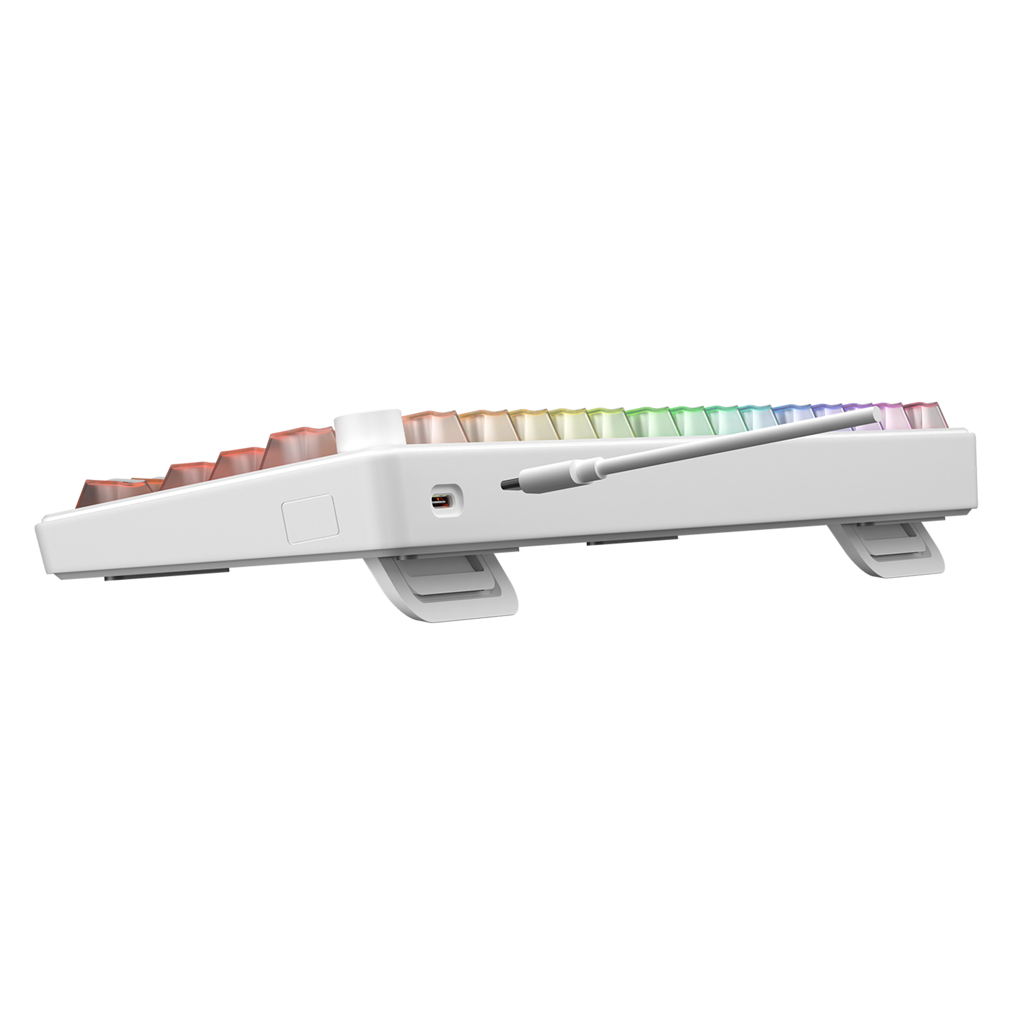 ZEPHYRA 75 Beyaz RGB US Q Sessiz Membrane Oyuncu Klavyesi