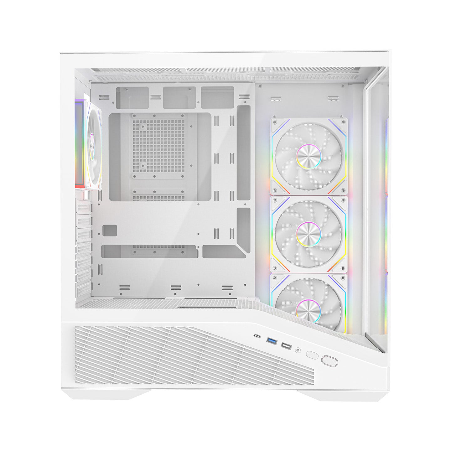 REAPER - Type-C*1+Usb2.0*1+Usb3.0*1 Beyaz 4*12cm ARGB Fan ATX Gaming Oyuncu Kasası