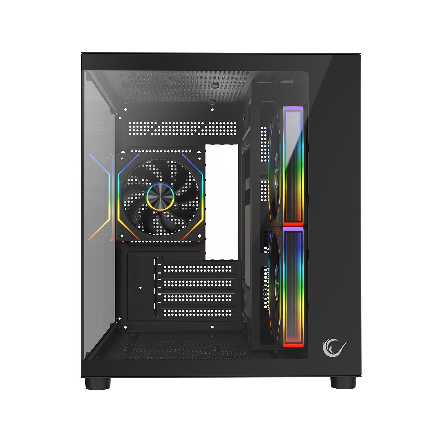 M-ATX Temperli Camlı 3*12cm ARGB Fan Siyah Oyuncu Kasası