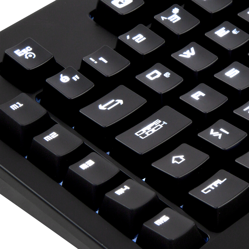 KB-R12 TURRET Siyah USB Beyaz Aydınlatmalı Makrolu US Layout Mekanik Gaming Klavye - Rampage