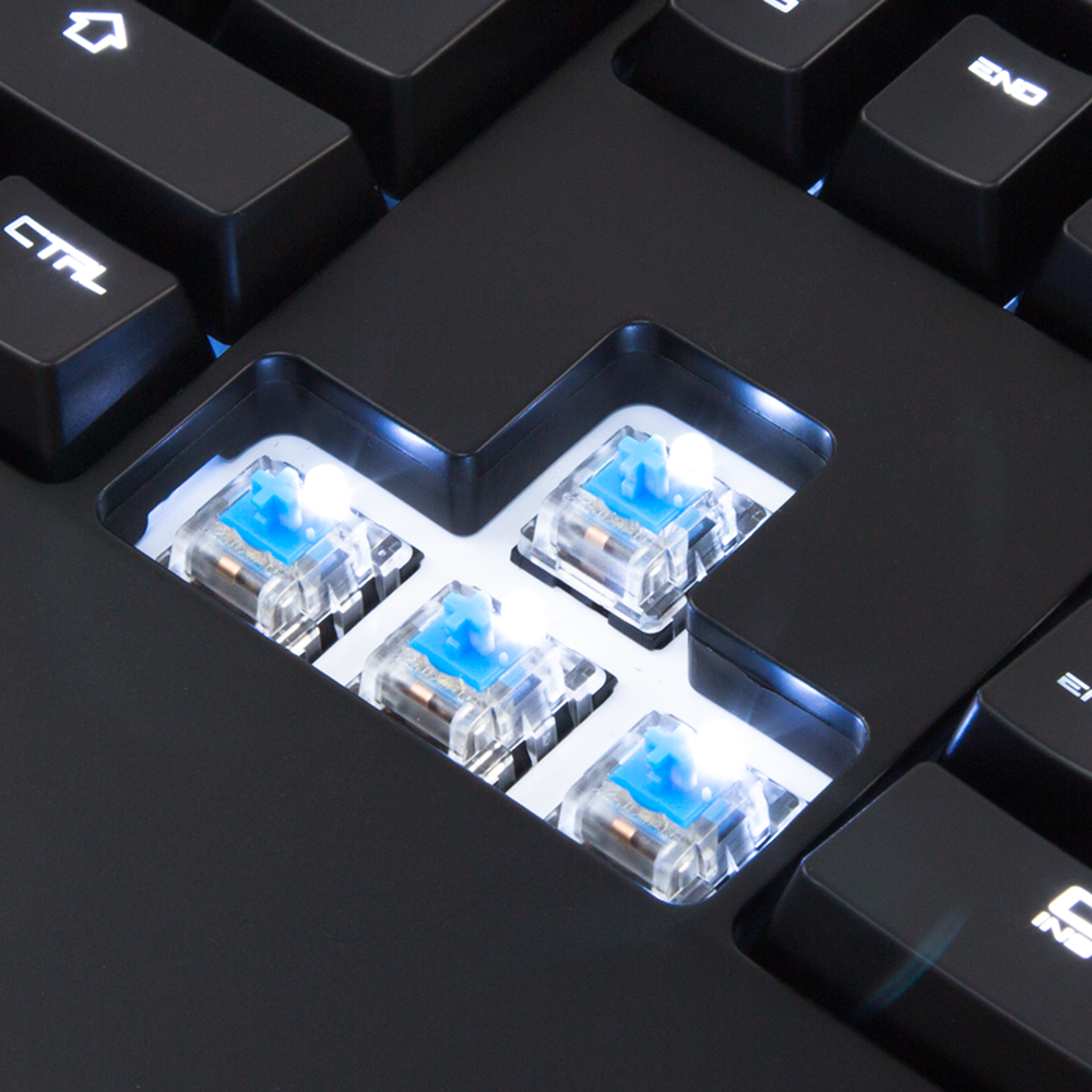 KB-R12 TURRET Siyah USB Beyaz Aydınlatmalı Makrolu US Layout Mekanik Gaming Klavye - Rampage