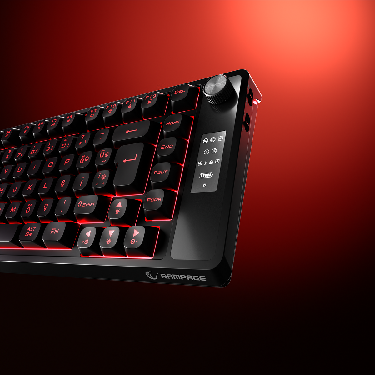 KB-R93 - Beyaz 2.4G + BT Wireless RGB Aydınlatmalı Q 82 Membrane Gaming Oyuncu Klavye