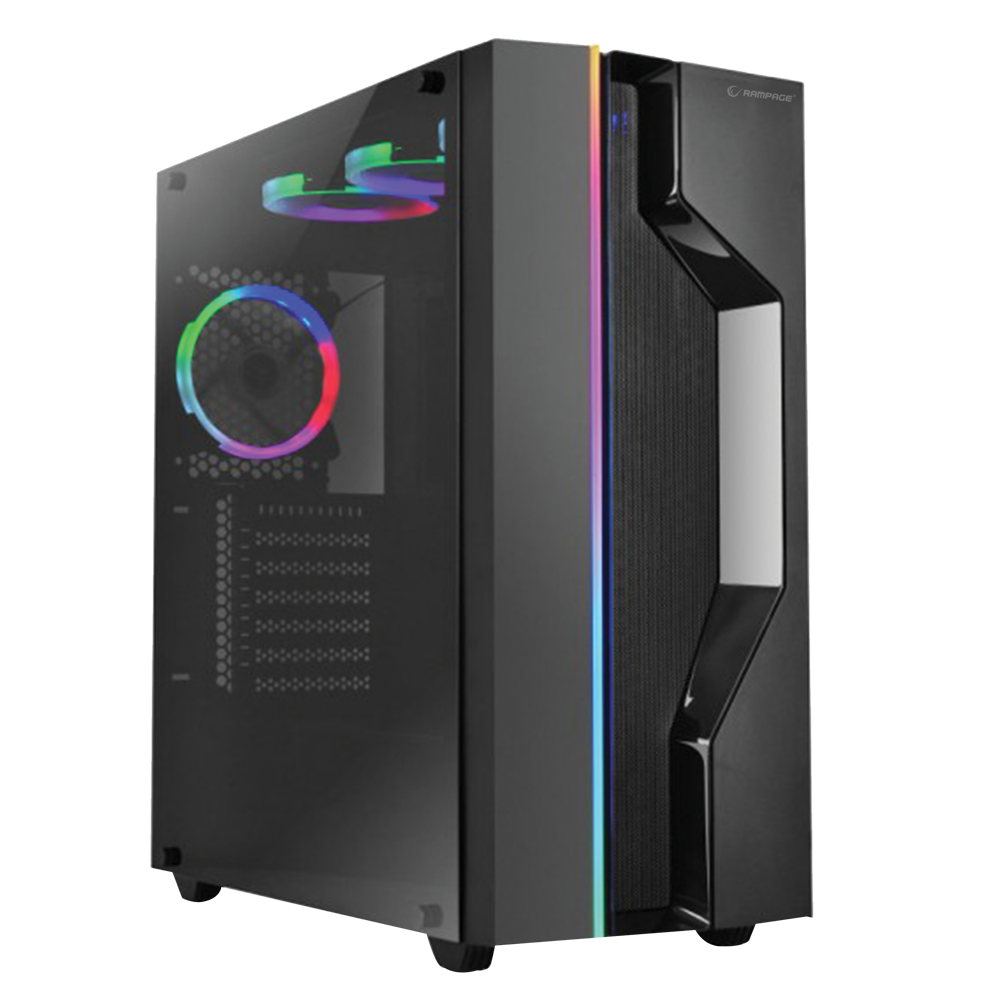 ALPHA-X A Adet ARGB Fanlı 600W 80 Plus Bronze RGB Led Şerit 1*Usb 3.0 2*Usb 2.0 Oyuncu Kasası - Rampage